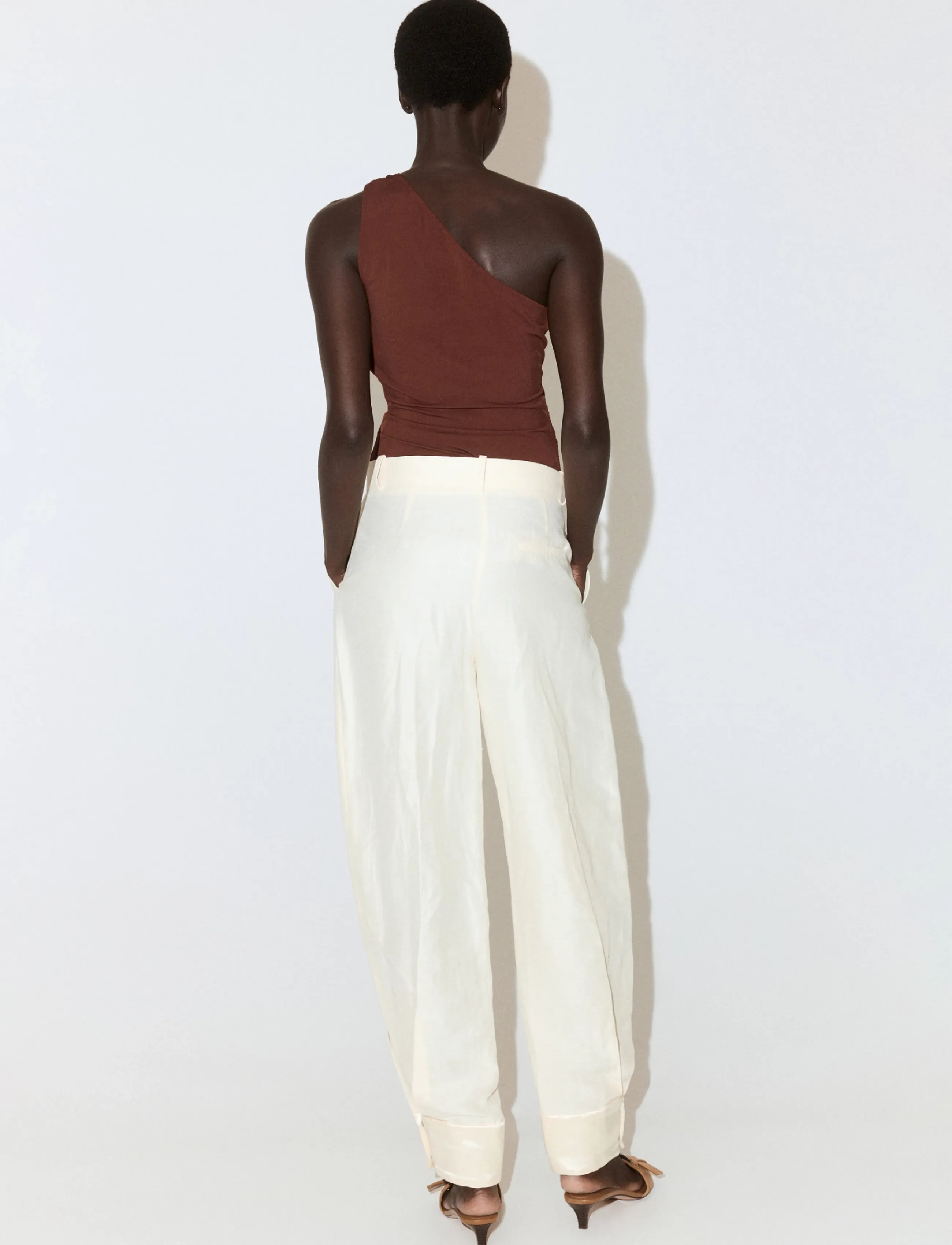 Mango - Asymmetric top with bead detail - lägsta priserna - medium orange - 3