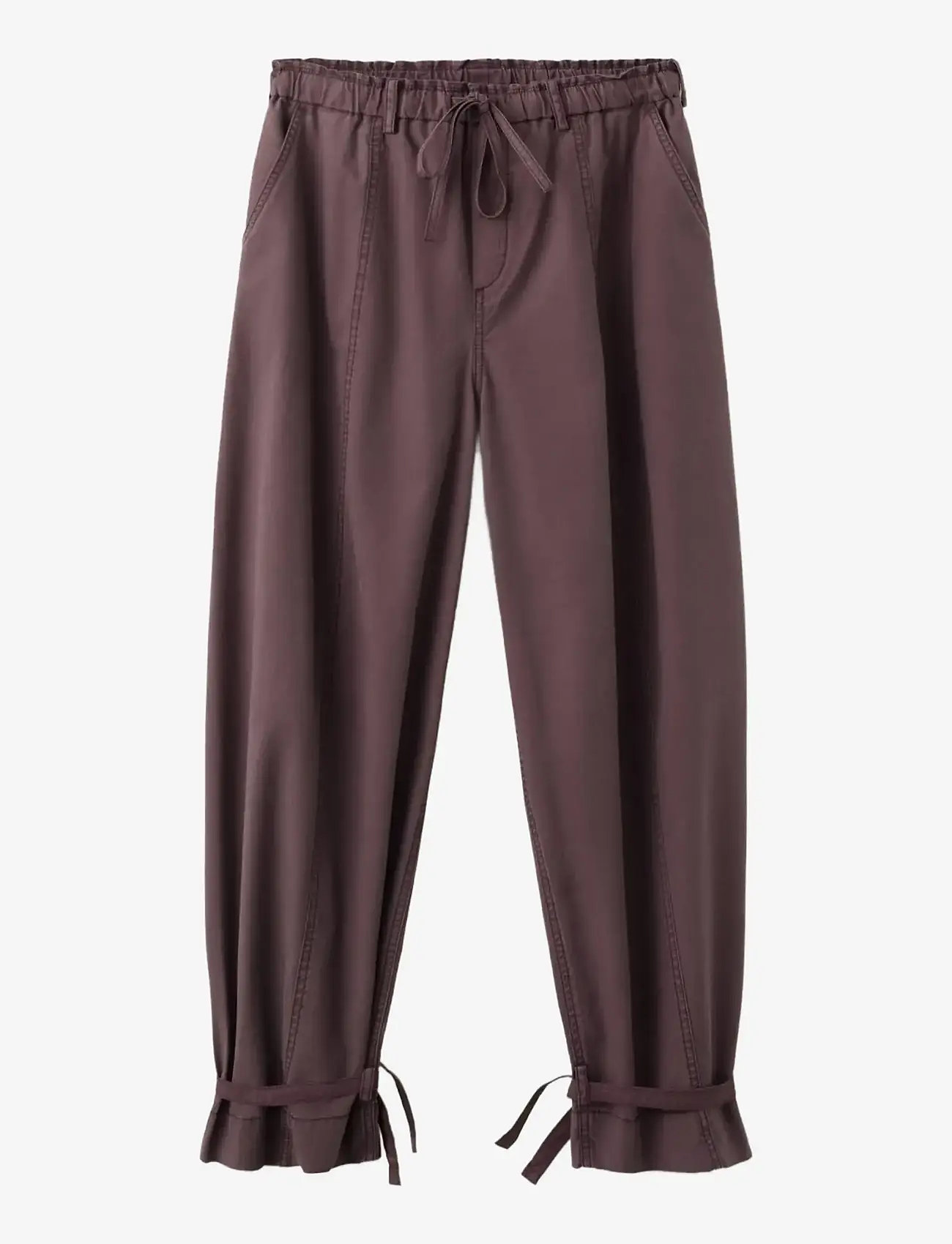 Mango - Baggy trousers with ties - joggers - medium purple - 0
