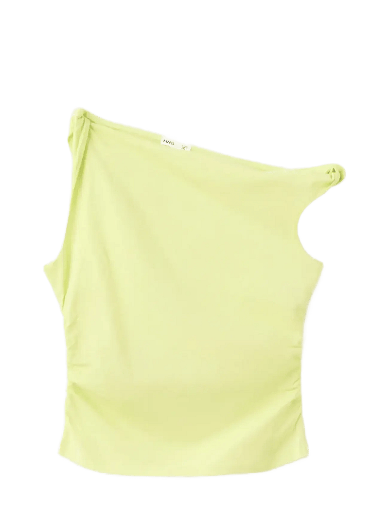 Mango - Boat neck t-shirt - linnen - bright yellow - 0