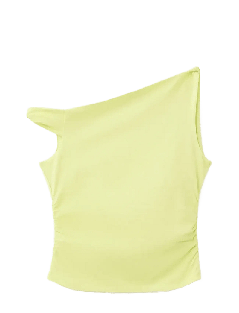 Mango - Boat neck t-shirt - linnen - bright yellow - 1