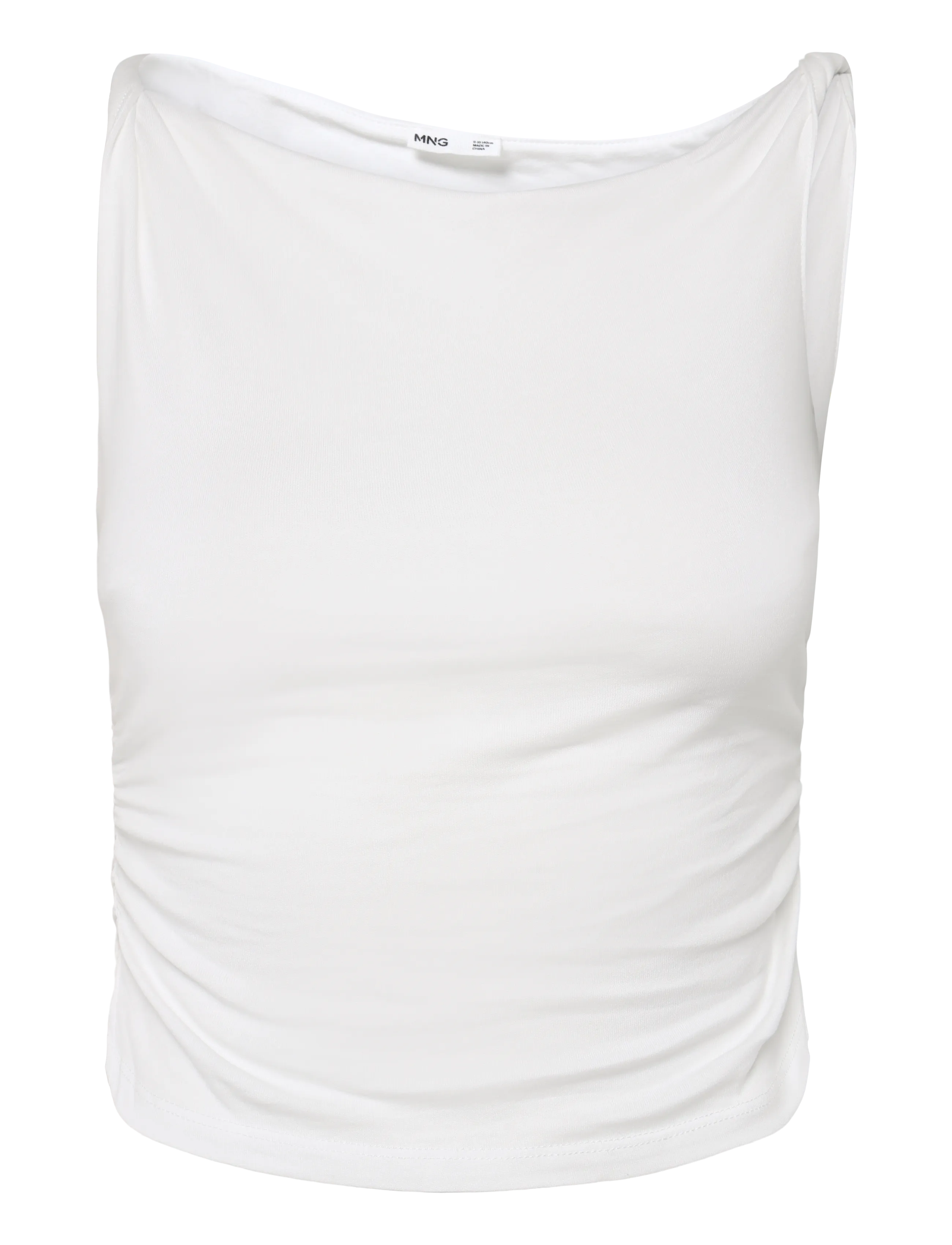 Mango Boat Neck T-Shirt, 140, T-shirts, Weiß - Sleeveless, Kinder