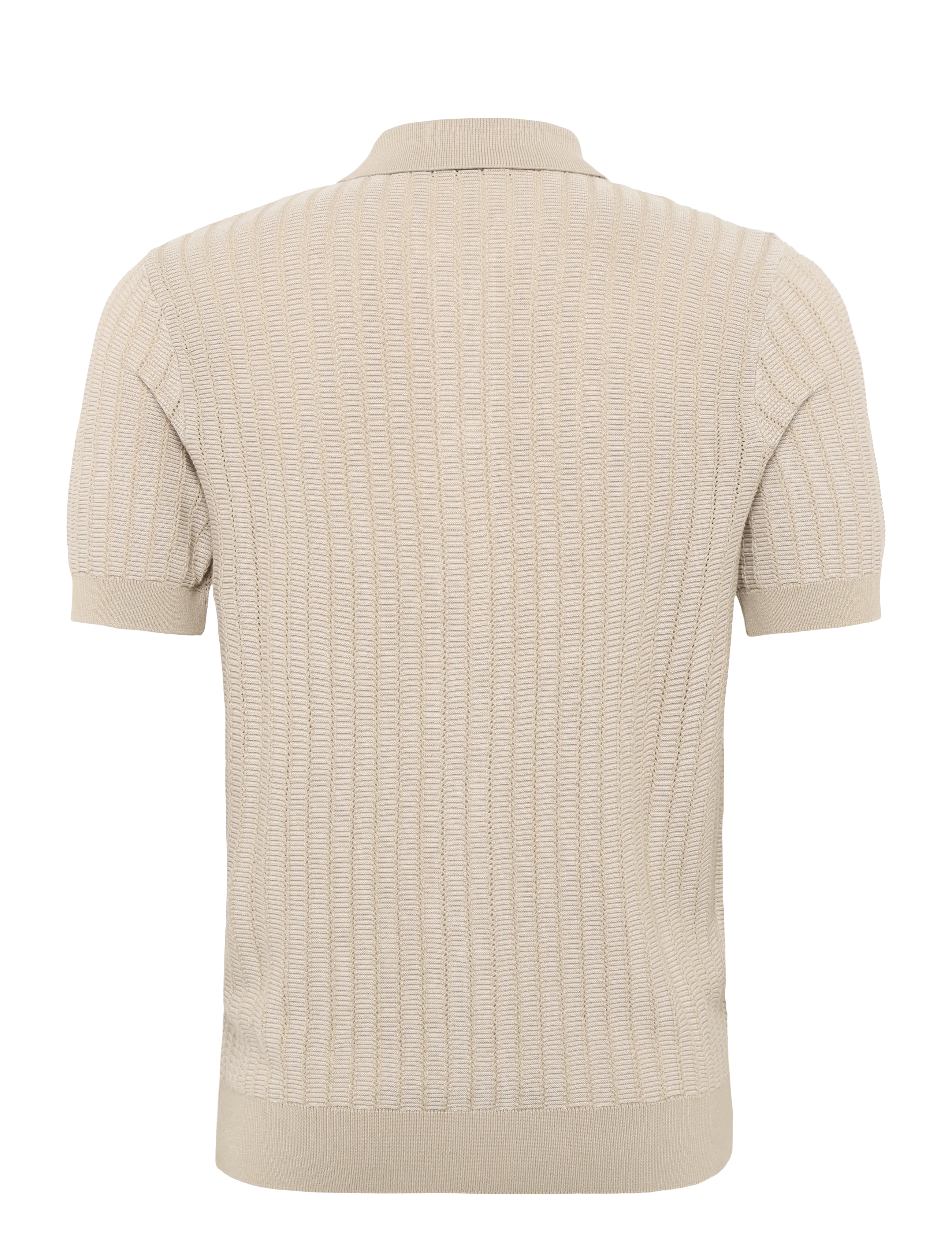 Mango - 100% cotton structured knit shirt - stickade pikéer - lt pastel brown - 1