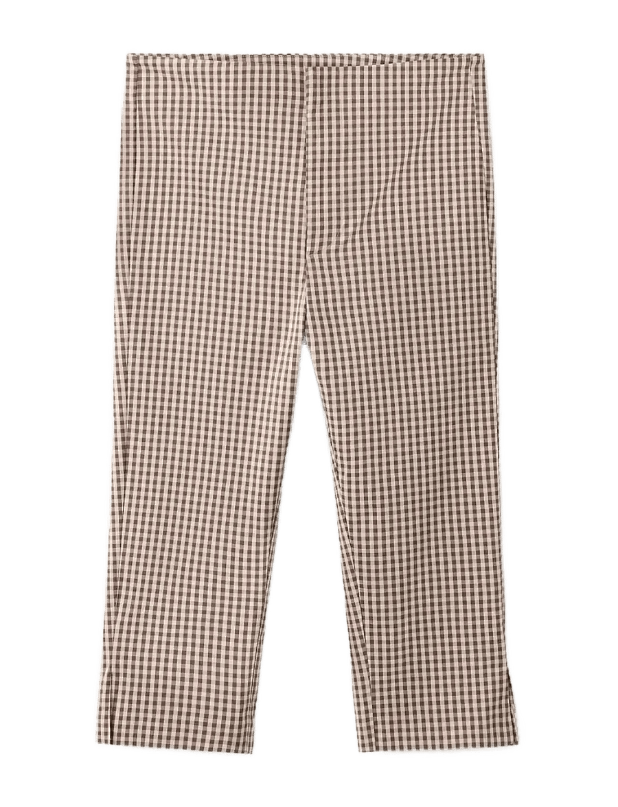 Mango - Gingham check capri trousers - capri bukser - brown - 1