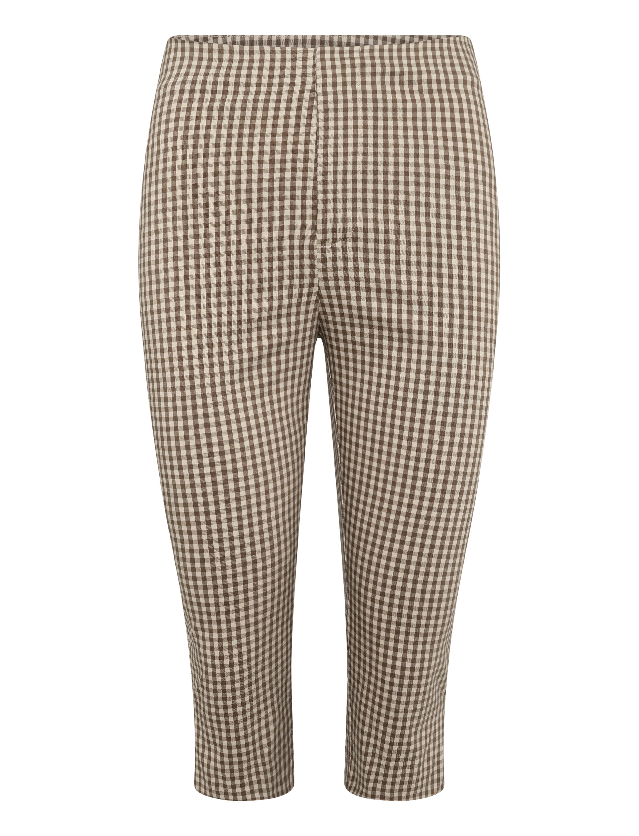 Mango - Gingham check capri trousers - capri bukser - brown - 1