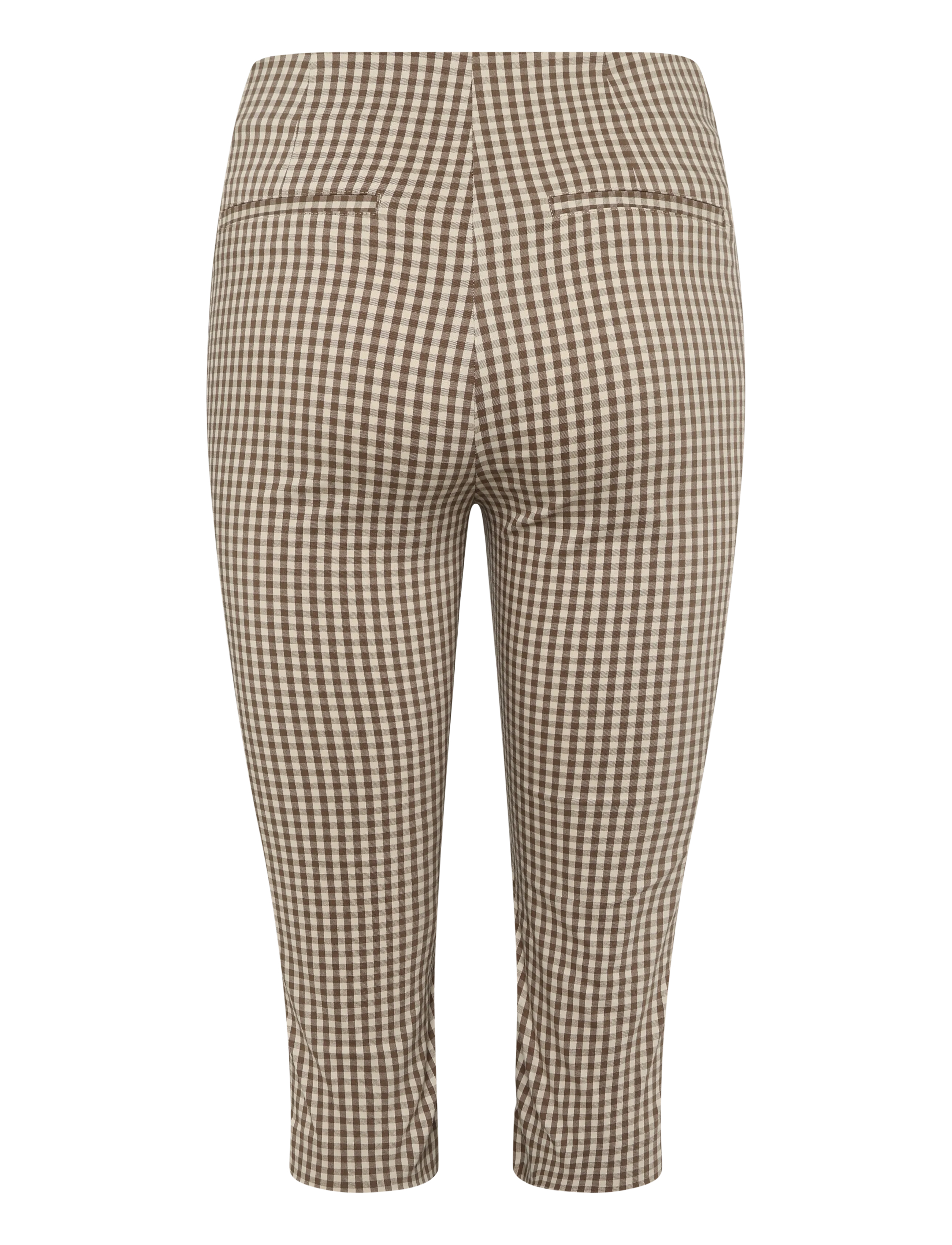 Mango - Gingham check capri trousers - capri bukser - brown - 2