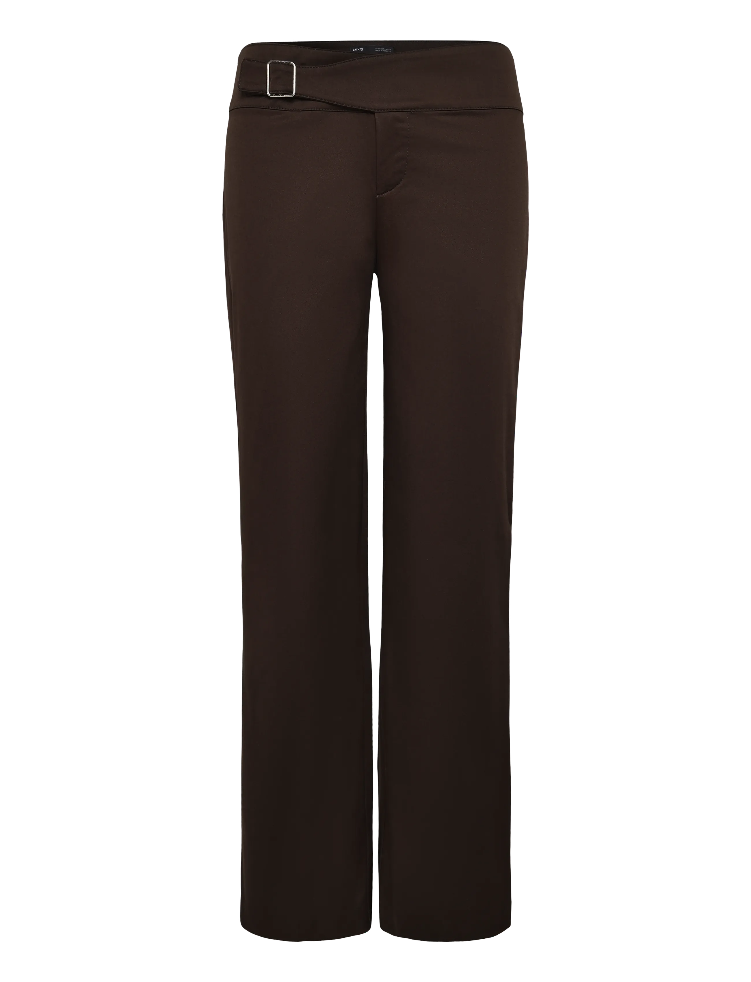 Mango Belt straight-fit trousers - Bukser - DARK BROWN / brown
