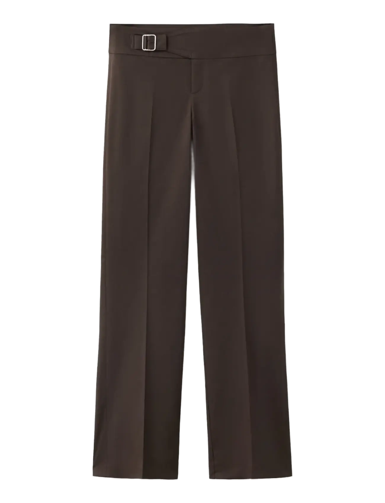Mango Belt straight-fit trousers - Bukser med lige ben - DARK BROWN / brown