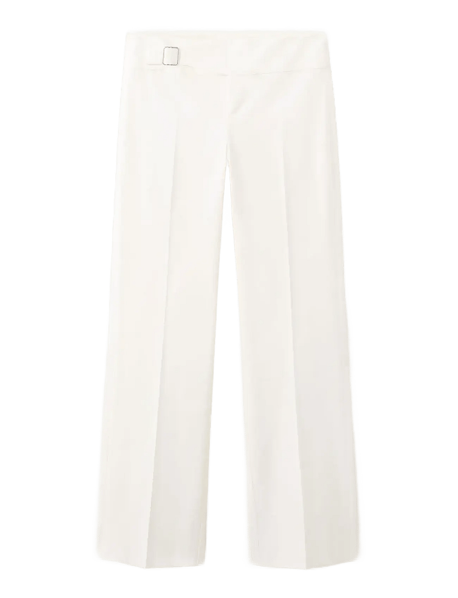 Mango - Belt straight-fit trousers - bukser med lige ben - white - 1