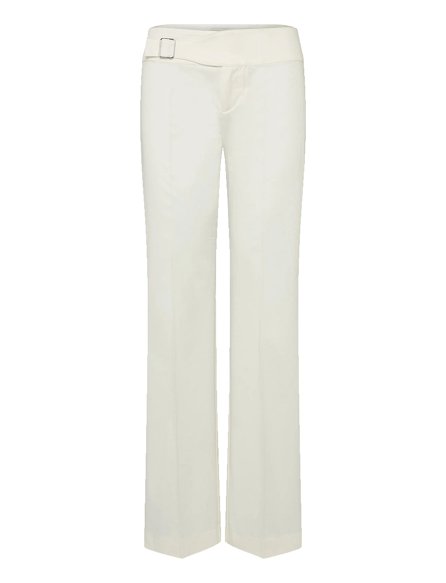 Mango - Belt straight-fit trousers - bukser med lige ben - white - 1
