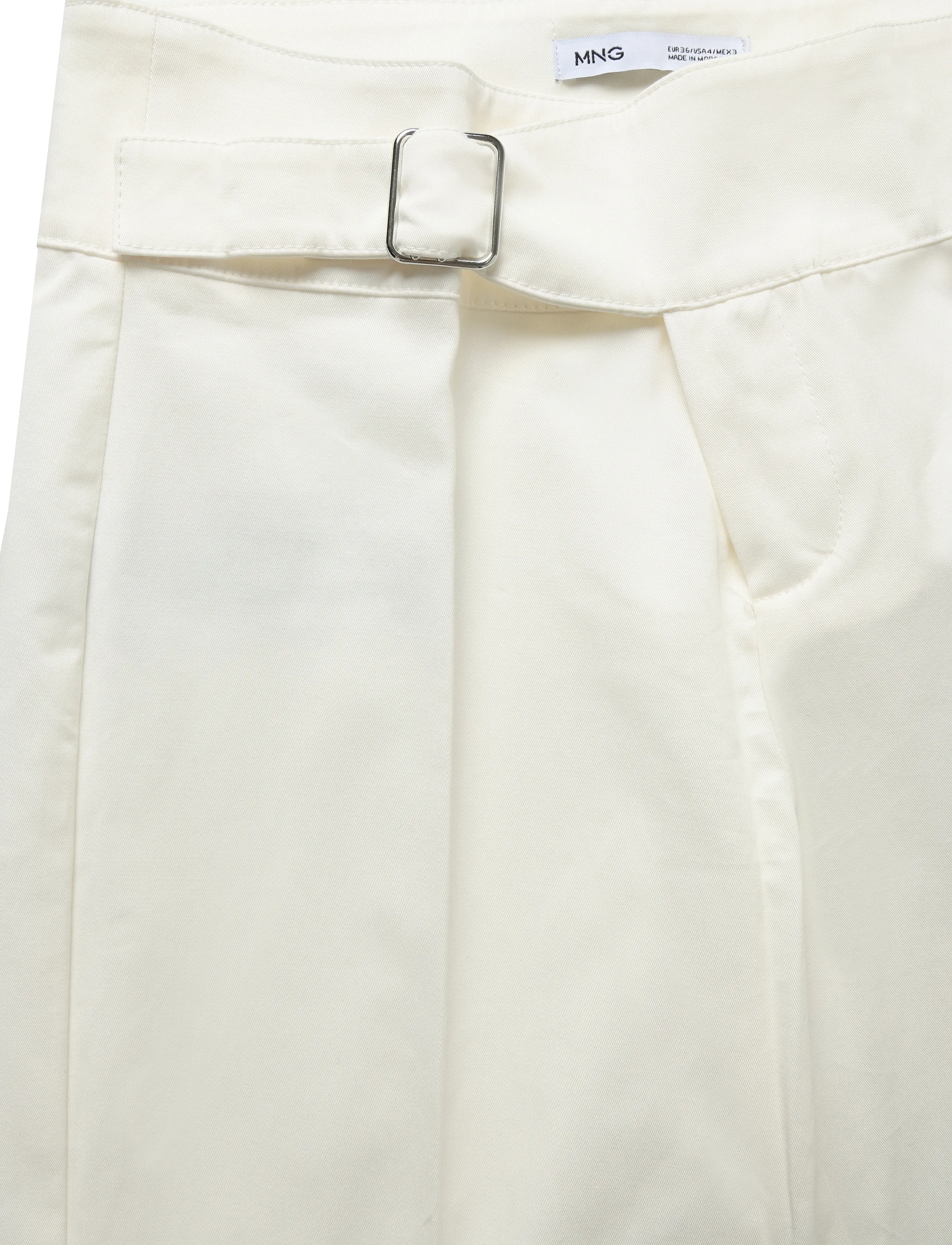 Mango - Belt straight-fit trousers - bukser med lige ben - white - 4