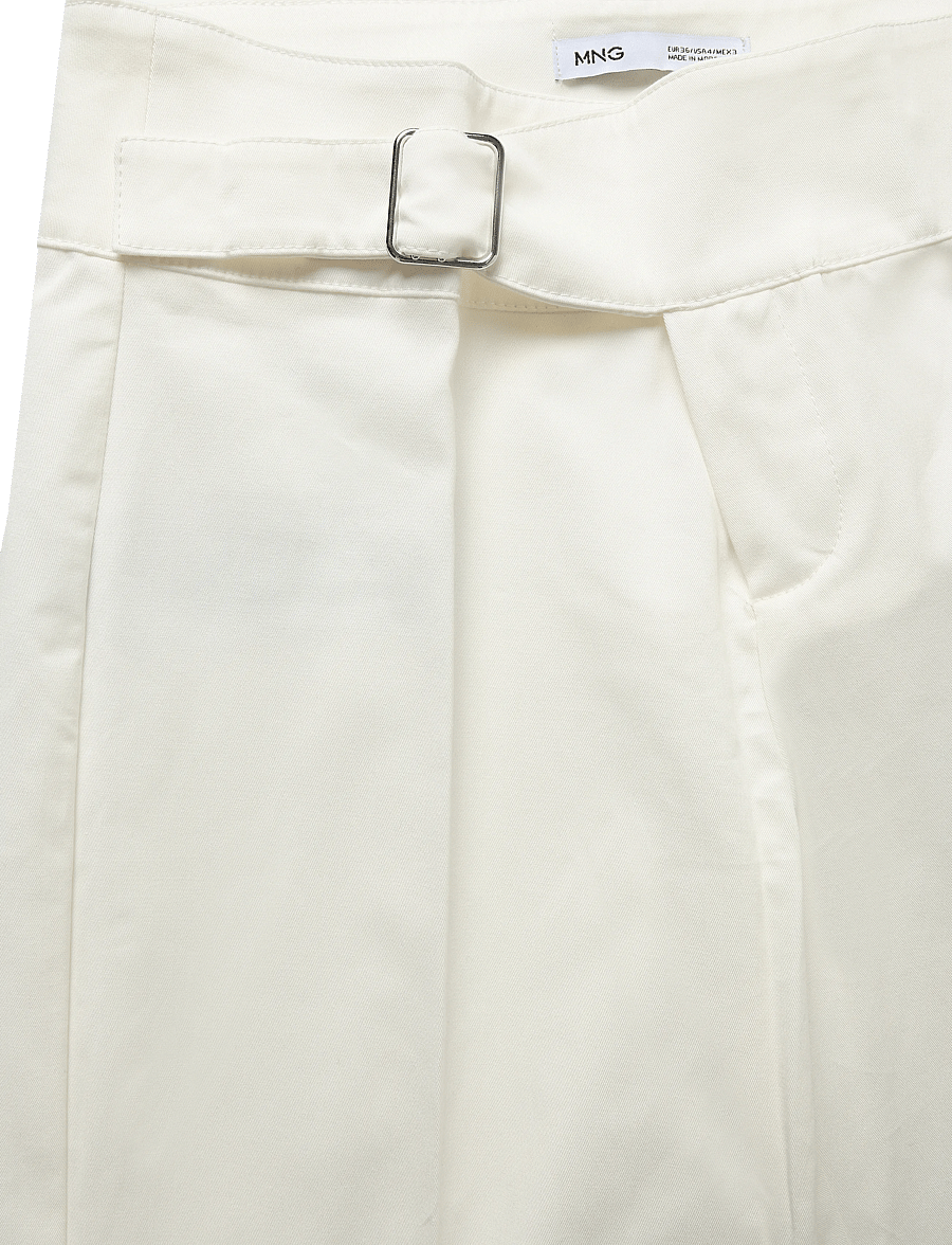Mango - Belt straight-fit trousers - bukser med lige ben - white - 4
