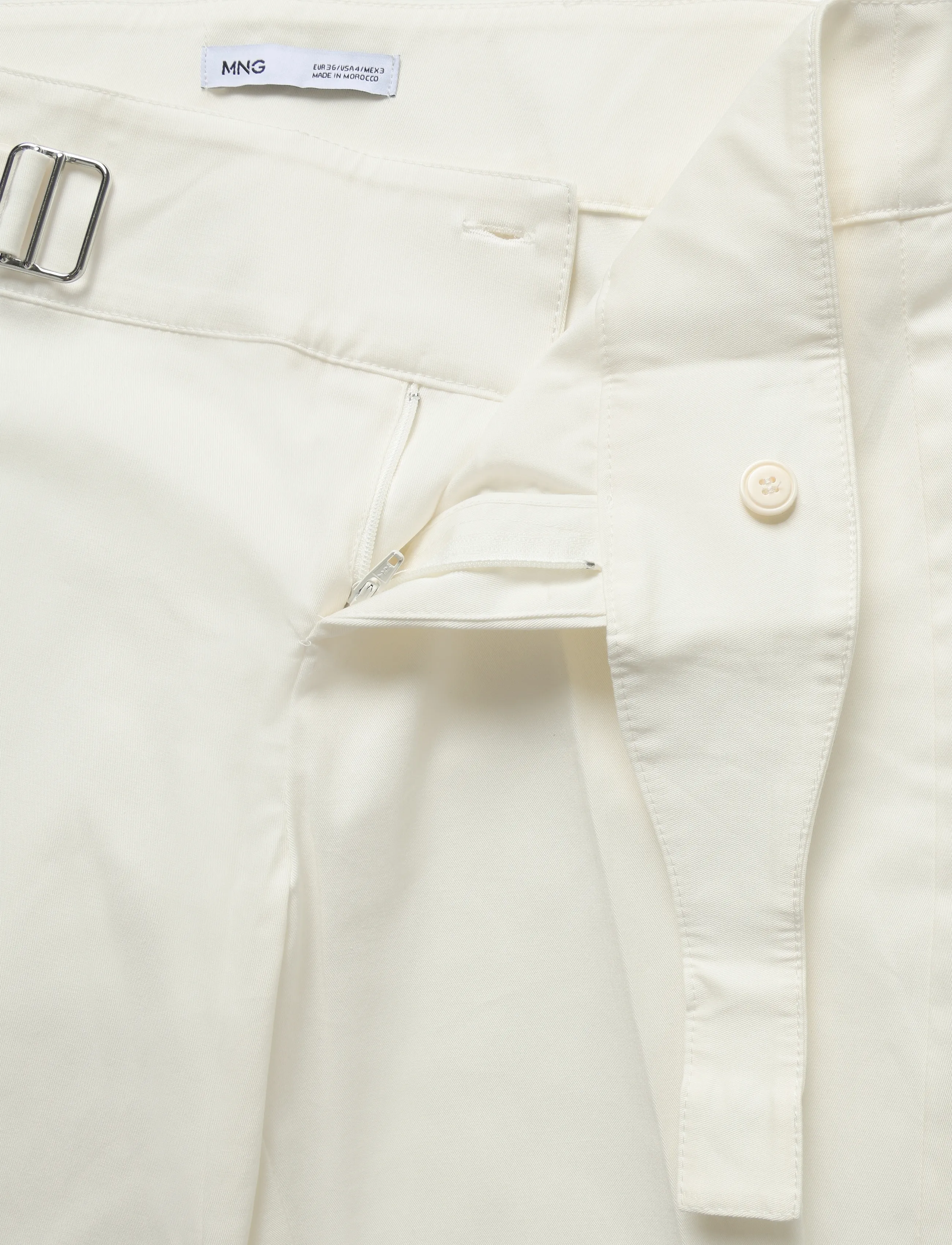 Mango - Belt straight-fit trousers - bukser med lige ben - white - 5