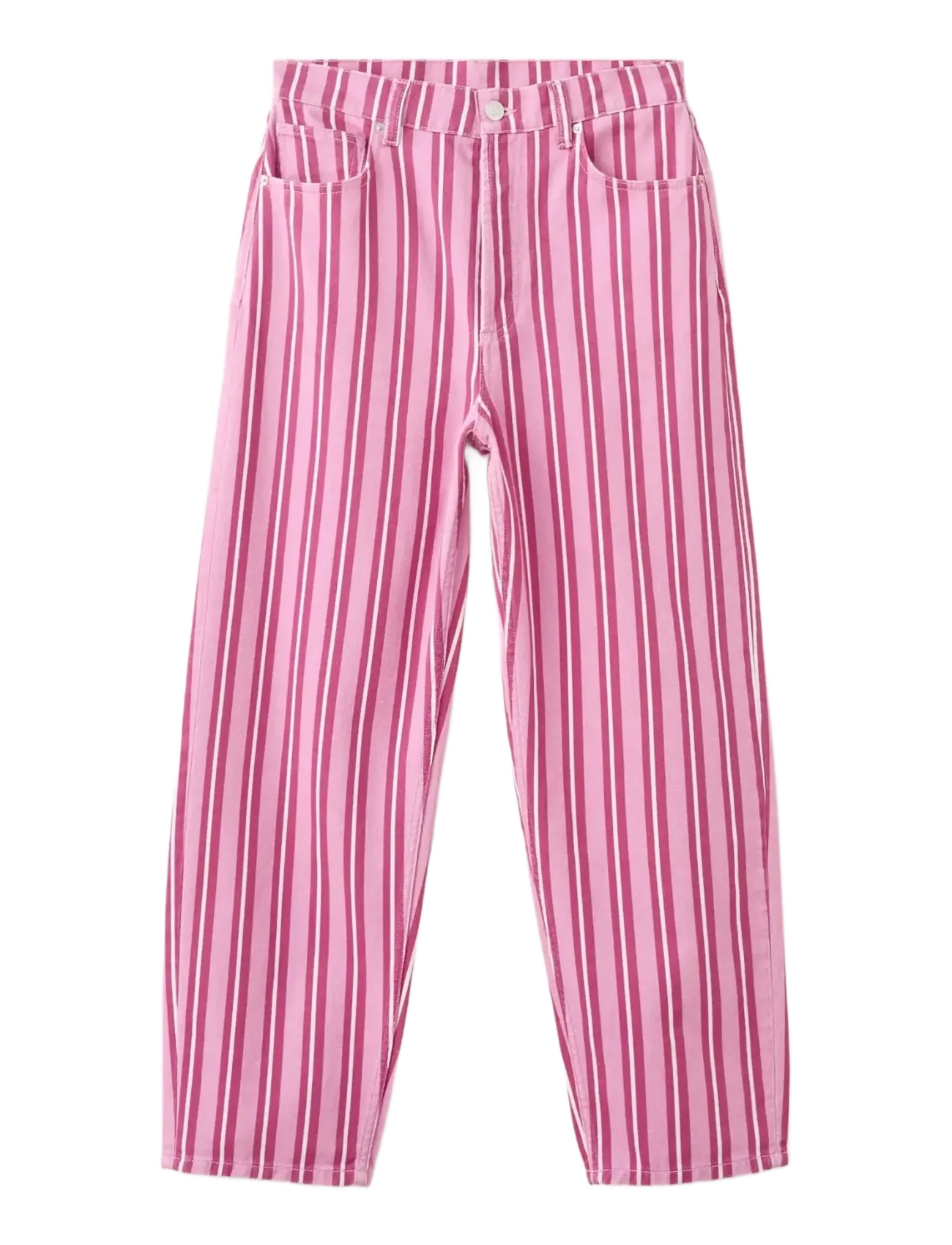 Mango - Straight-fit striped jeans - pink - 1