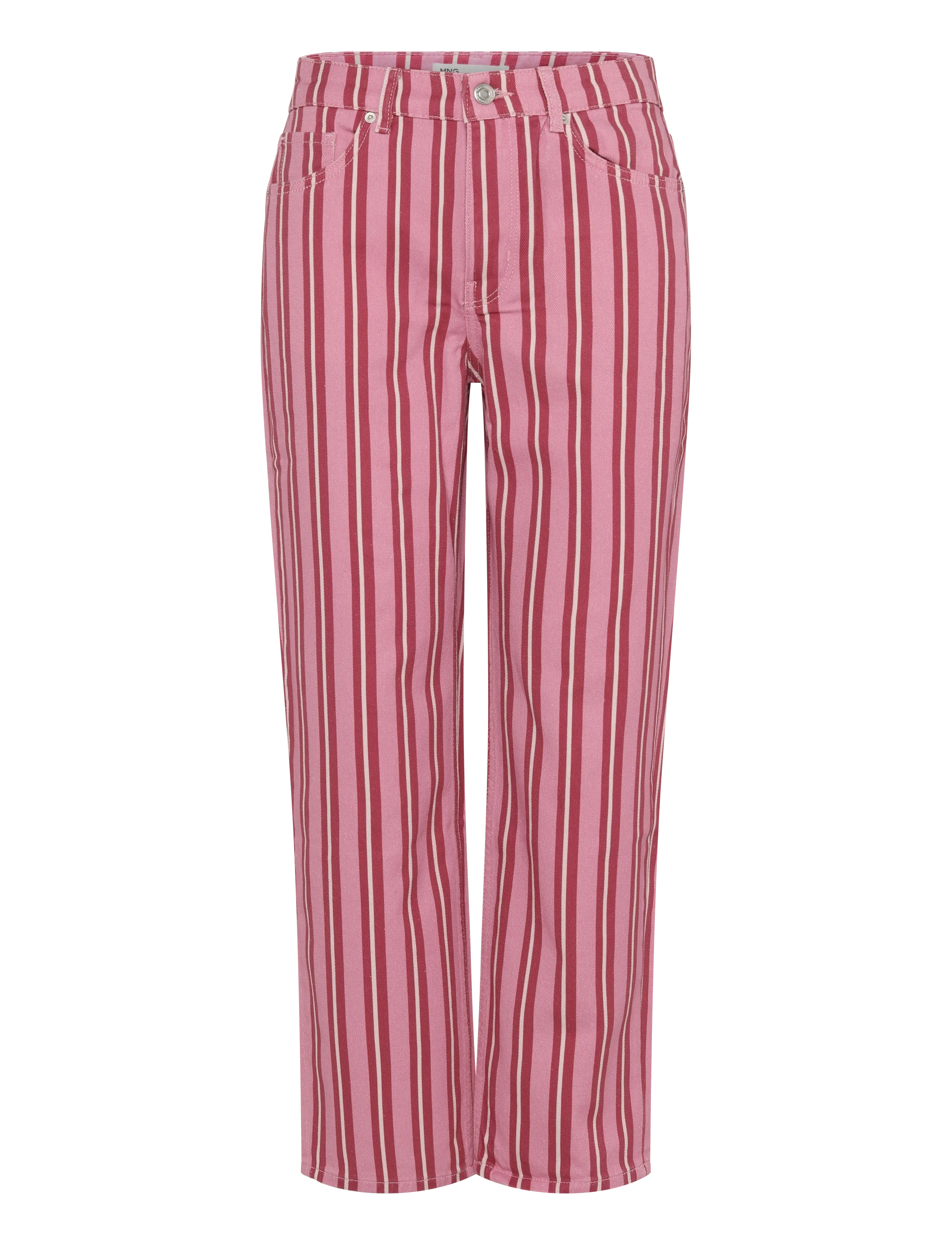 Mango - Straight-fit striped jeans - straight jeans - pink - 1