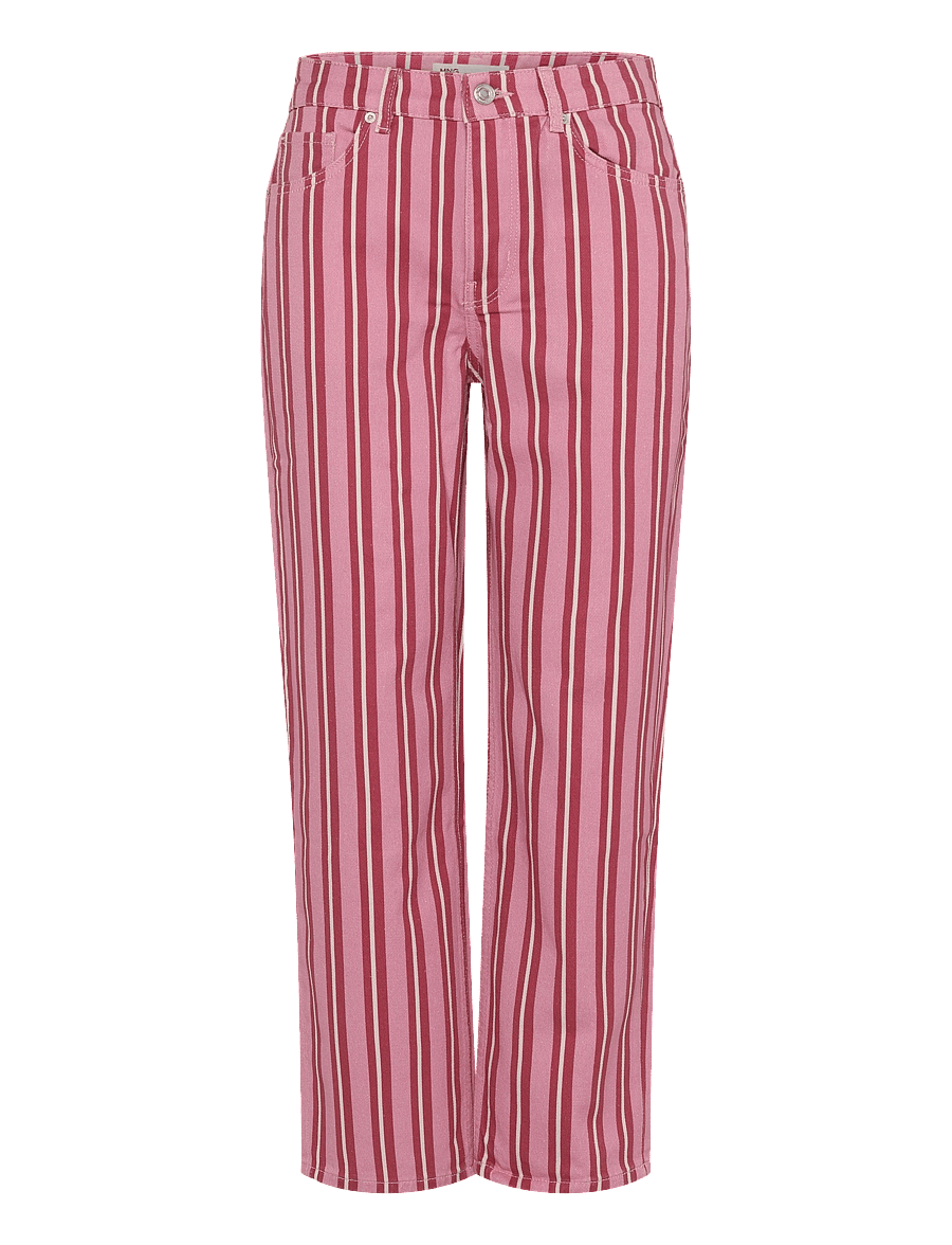 Mango - Straight-fit striped jeans - straight jeans - pink - 1