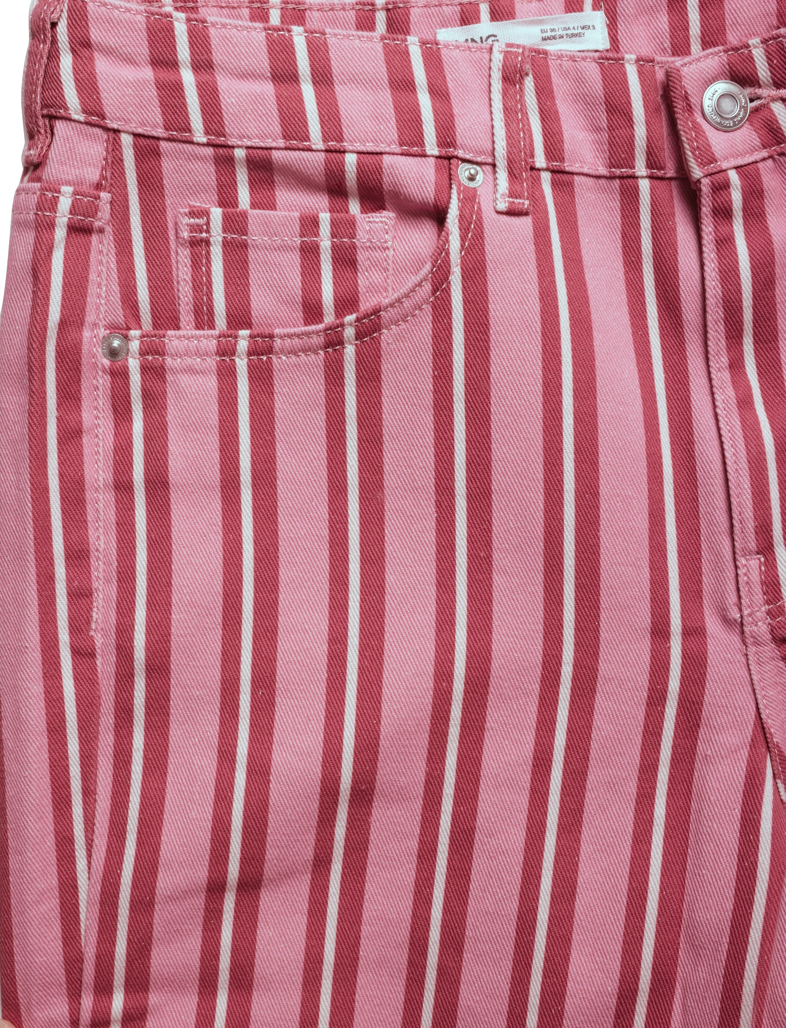 Mango - Straight-fit striped jeans - straight jeans - pink - 4