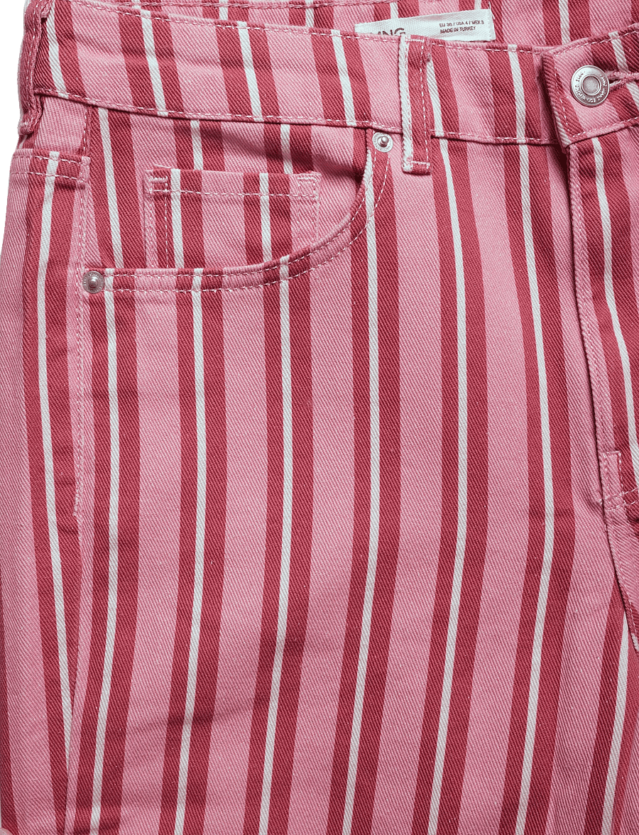Mango - Straight-fit striped jeans - straight jeans - pink - 4