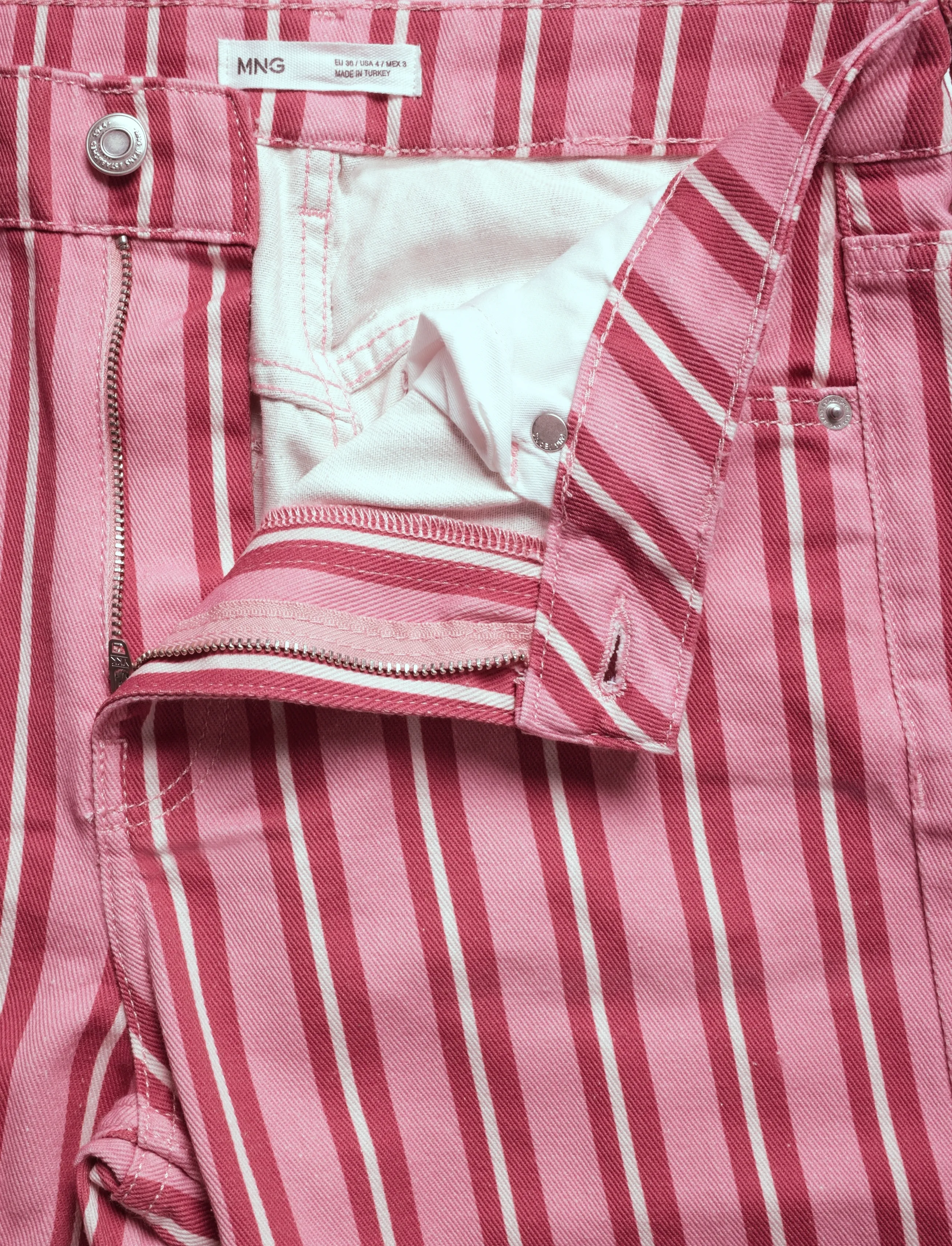 Mango - Straight-fit striped jeans - straight jeans - pink - 5
