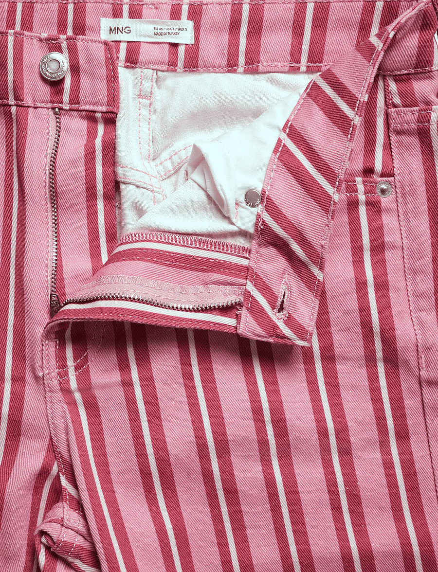 Mango - Straight-fit striped jeans - straight jeans - pink - 5