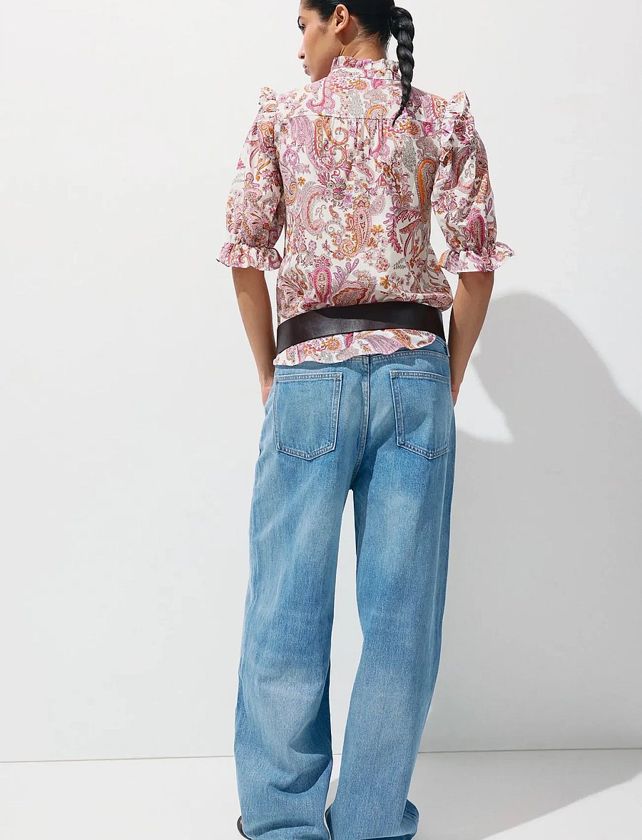Mango - Paisley print ruffle blouse - natural white - 2