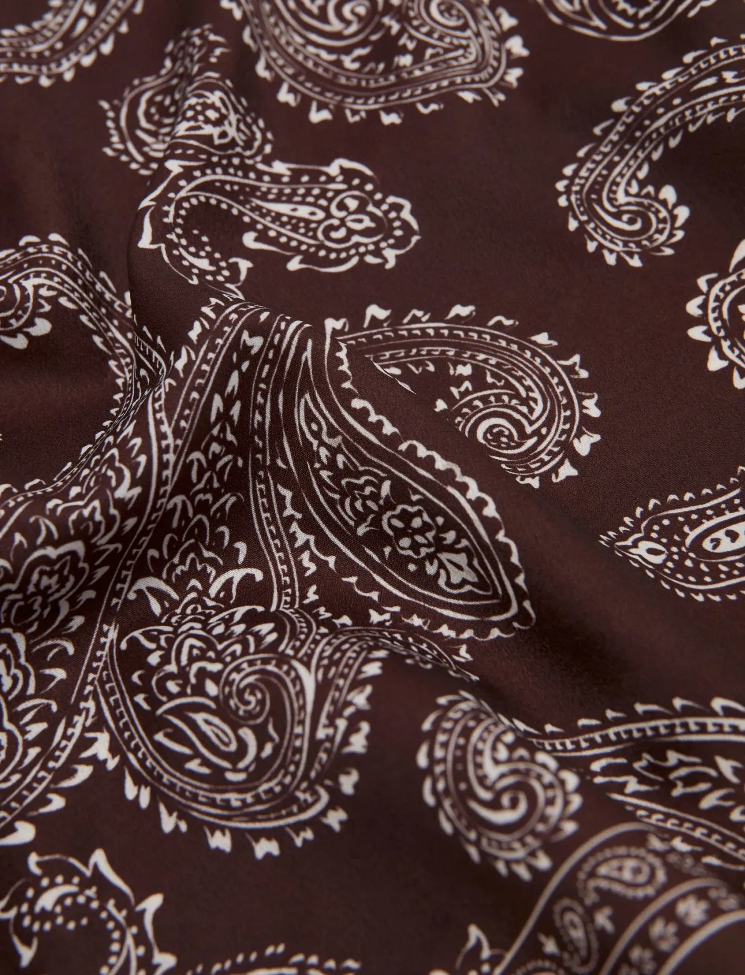 Mango - Triangular paisley bandana - sjalar - dark brown - 1