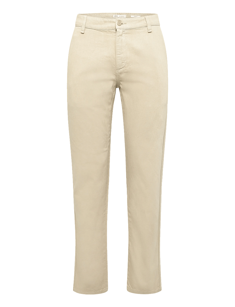 Mango - Relaxed fit jeans in a cotton-linen blend - loose jeans - light beige - 1