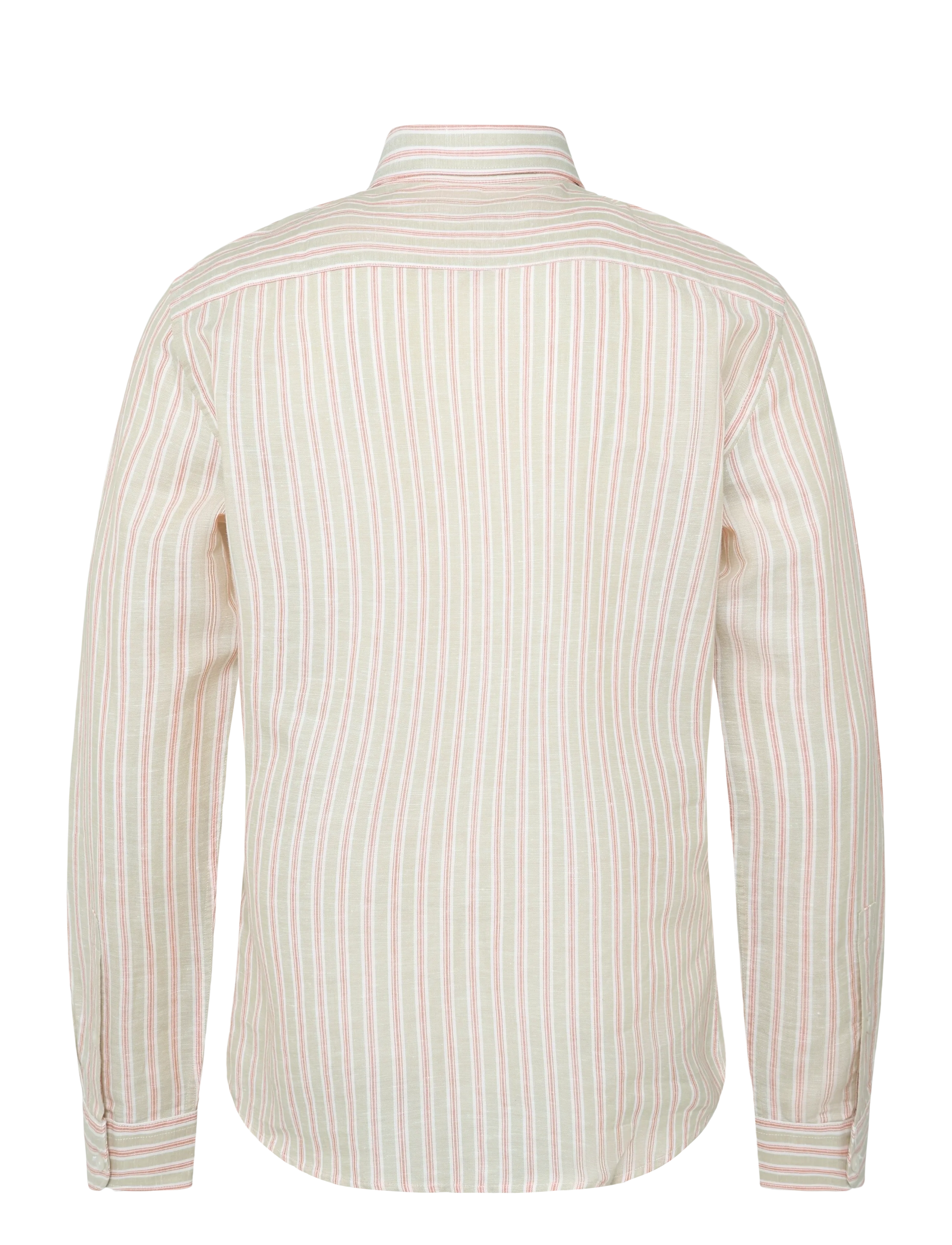 Mango - Linen-cotton blend stripe shirt - stribede skjorter - orange - 2