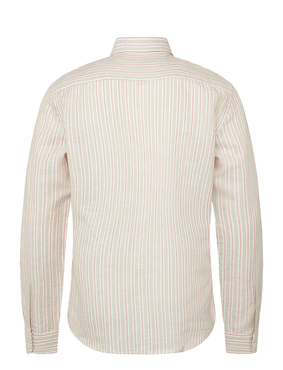 Mango - Linen-cotton blend stripe shirt - stribede skjorter - orange - 2