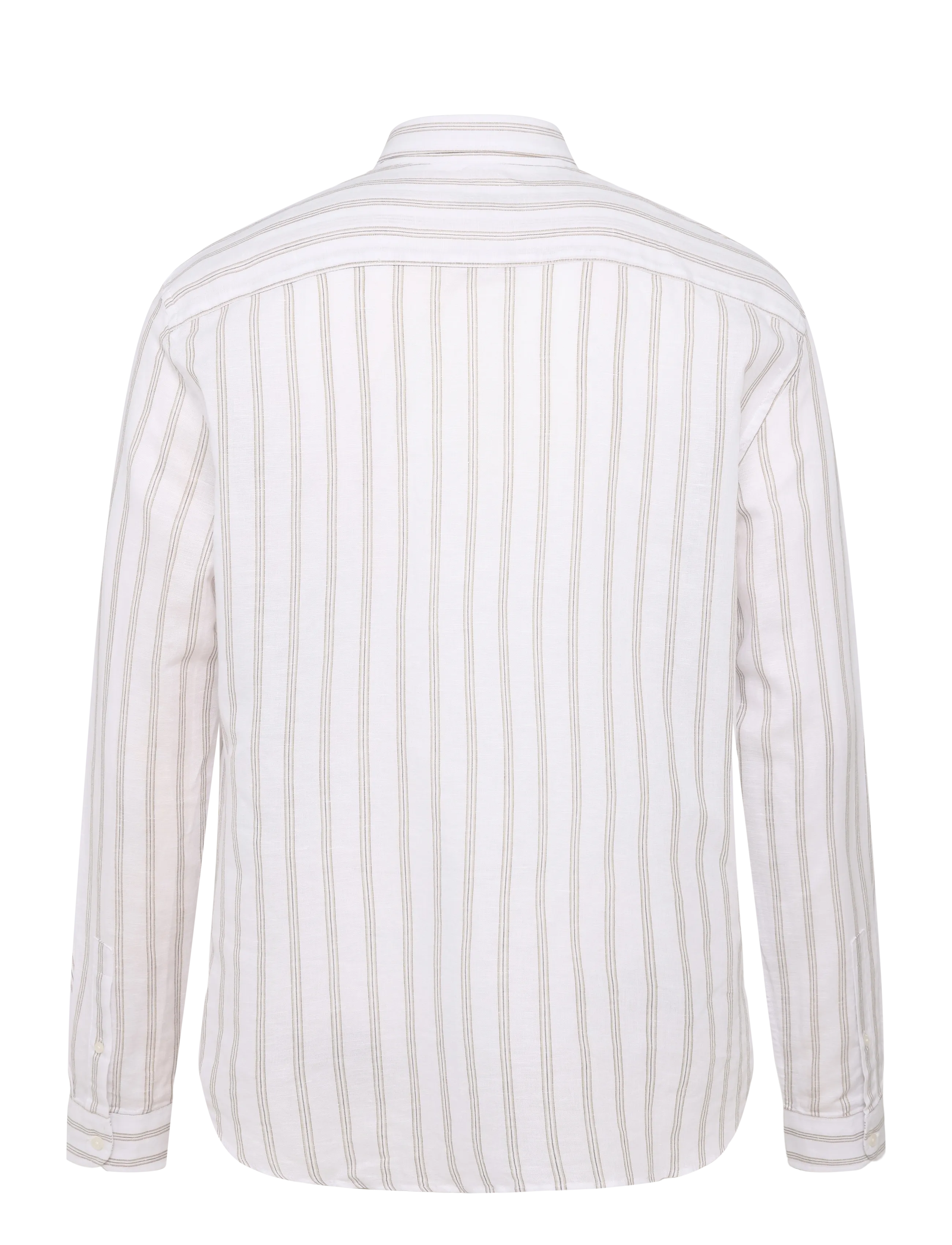 Mango - Linen-cotton blend stripe shirt - randiga skjortor - white - 2