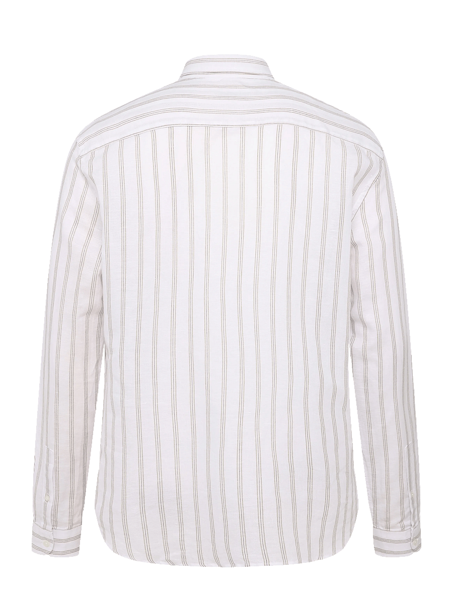 Mango - Linen-cotton blend stripe shirt - stribede skjorter - white - 2