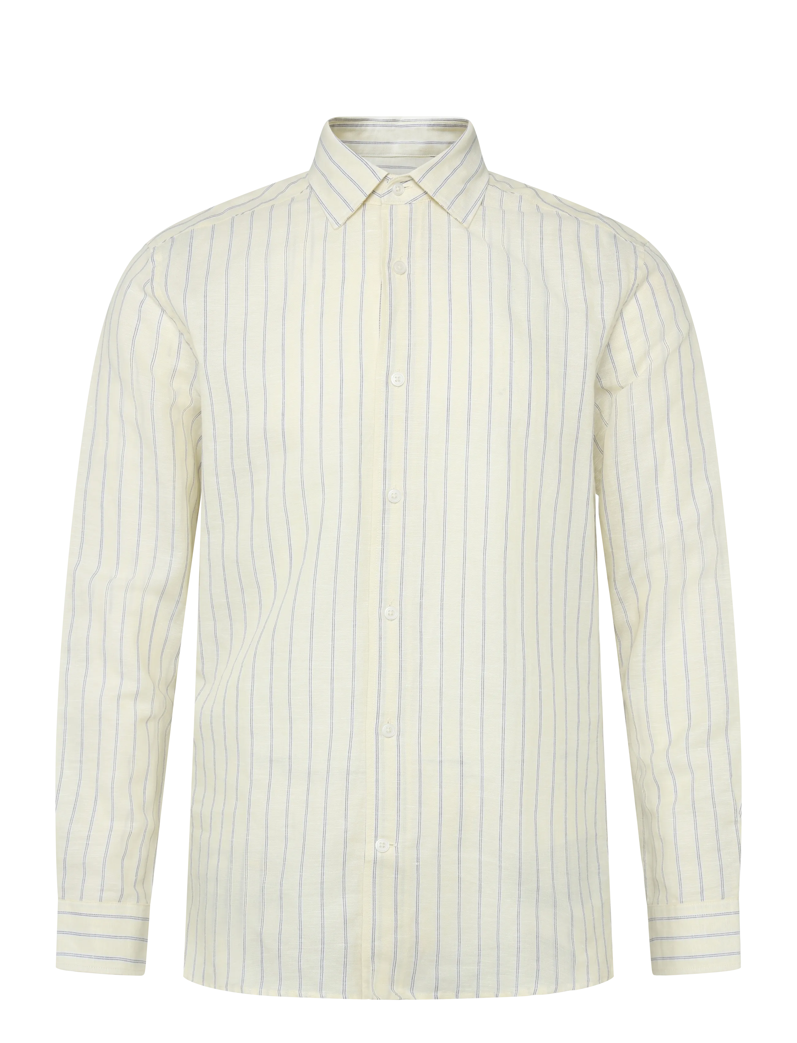 Mango Linen-Cotton Blend Stripe Shirt, S, Shirts, Gelb - Casual Männerswear