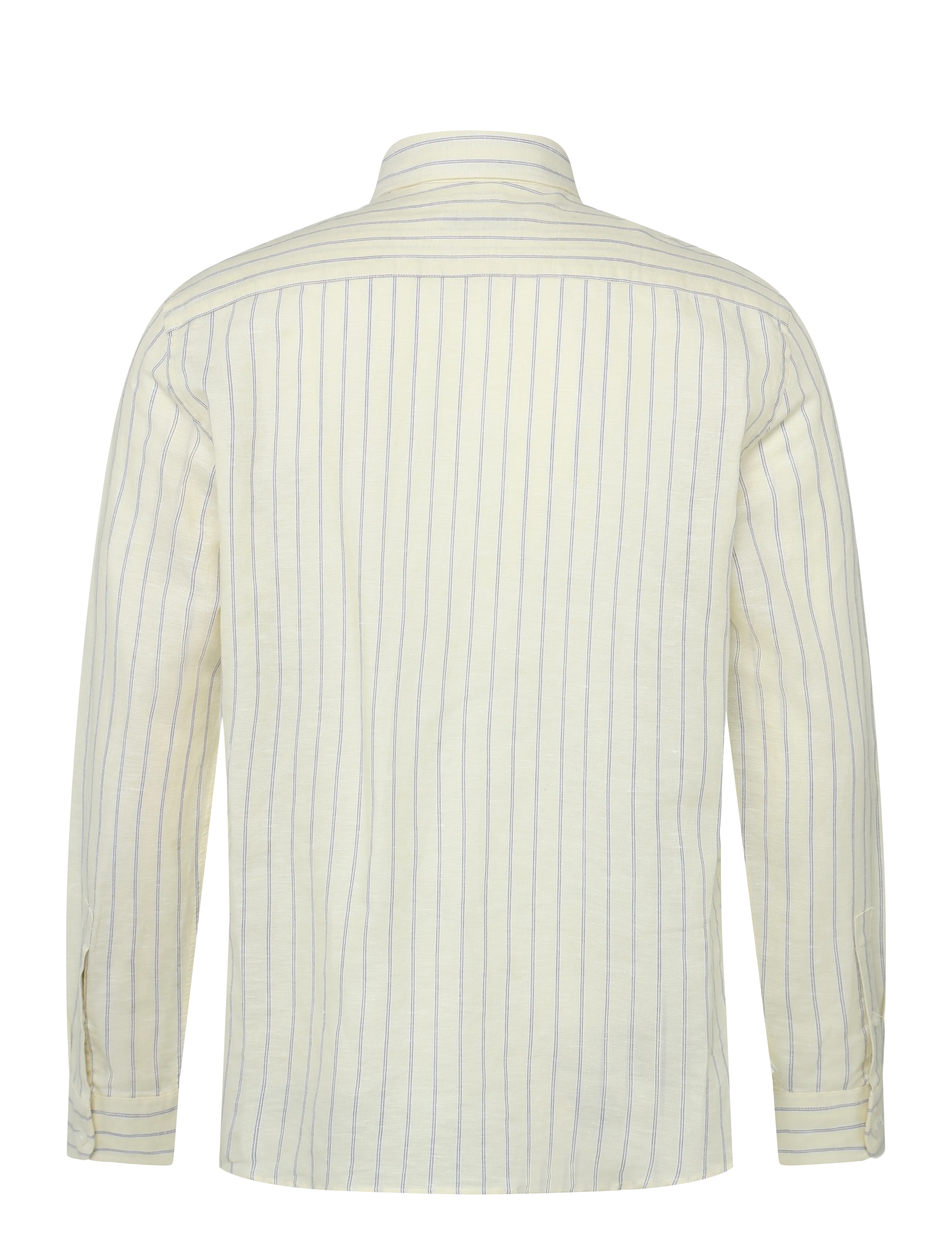 Mango - Linen-cotton blend stripe shirt - stribede skjorter - yellow - 1