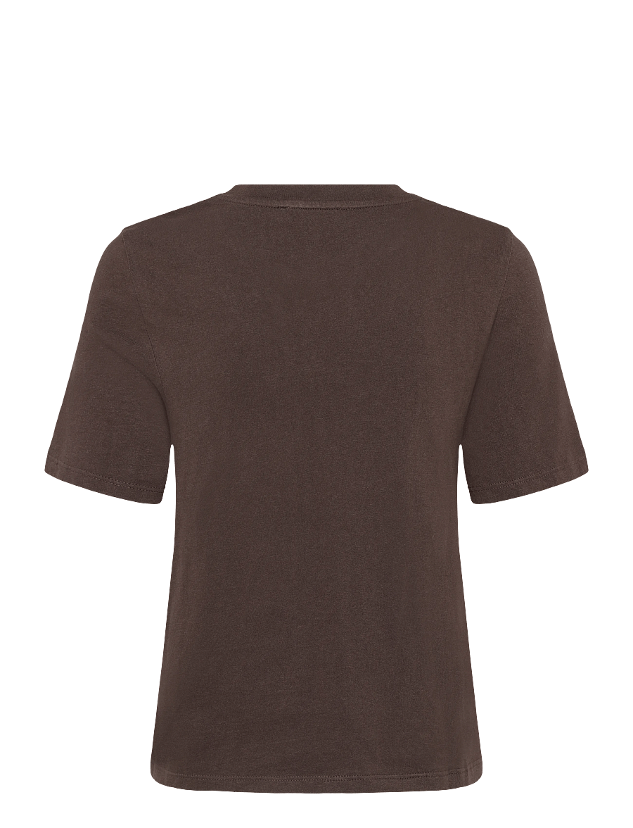 Mango - Cotton T-shirt with floral embroideries - t-shirts - brown - 2