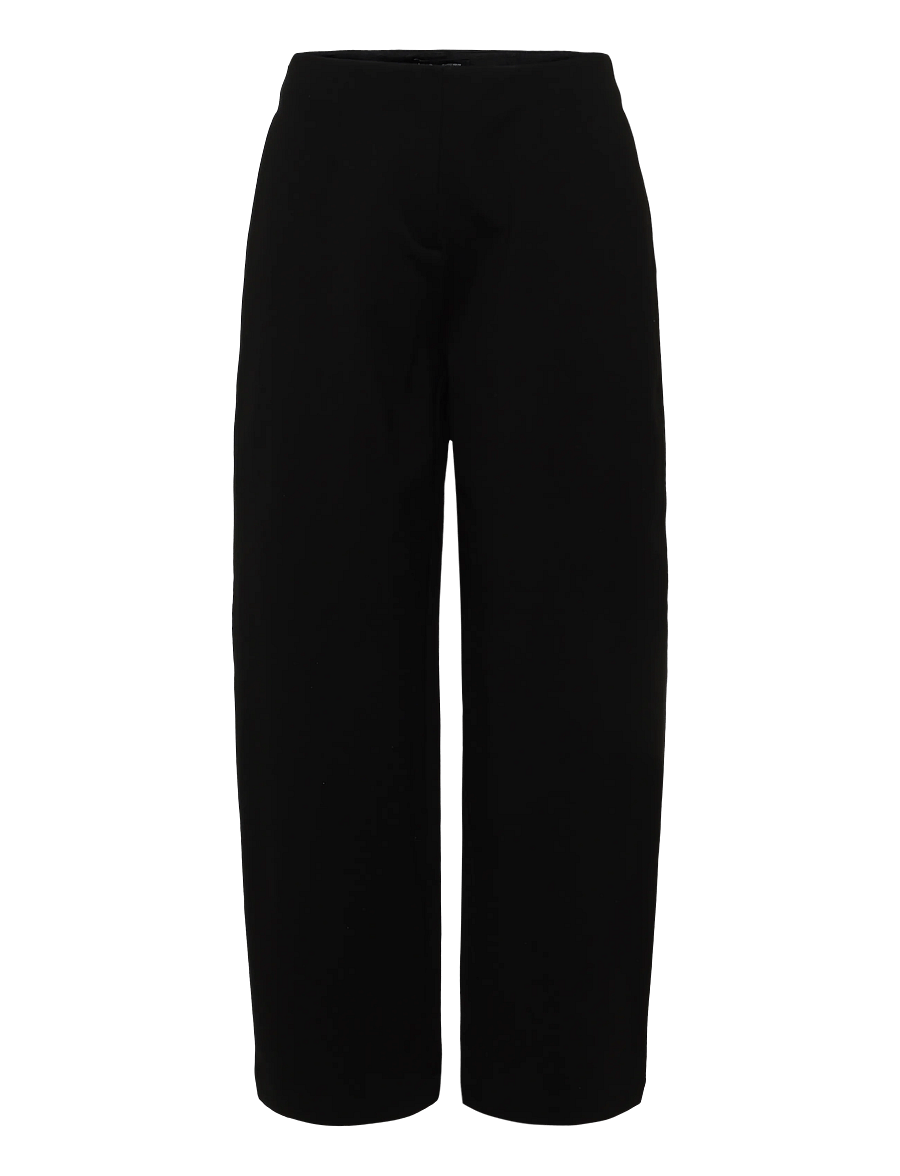 Mango - Straight mid-rise trousers - bukser med brede ben - black - 1