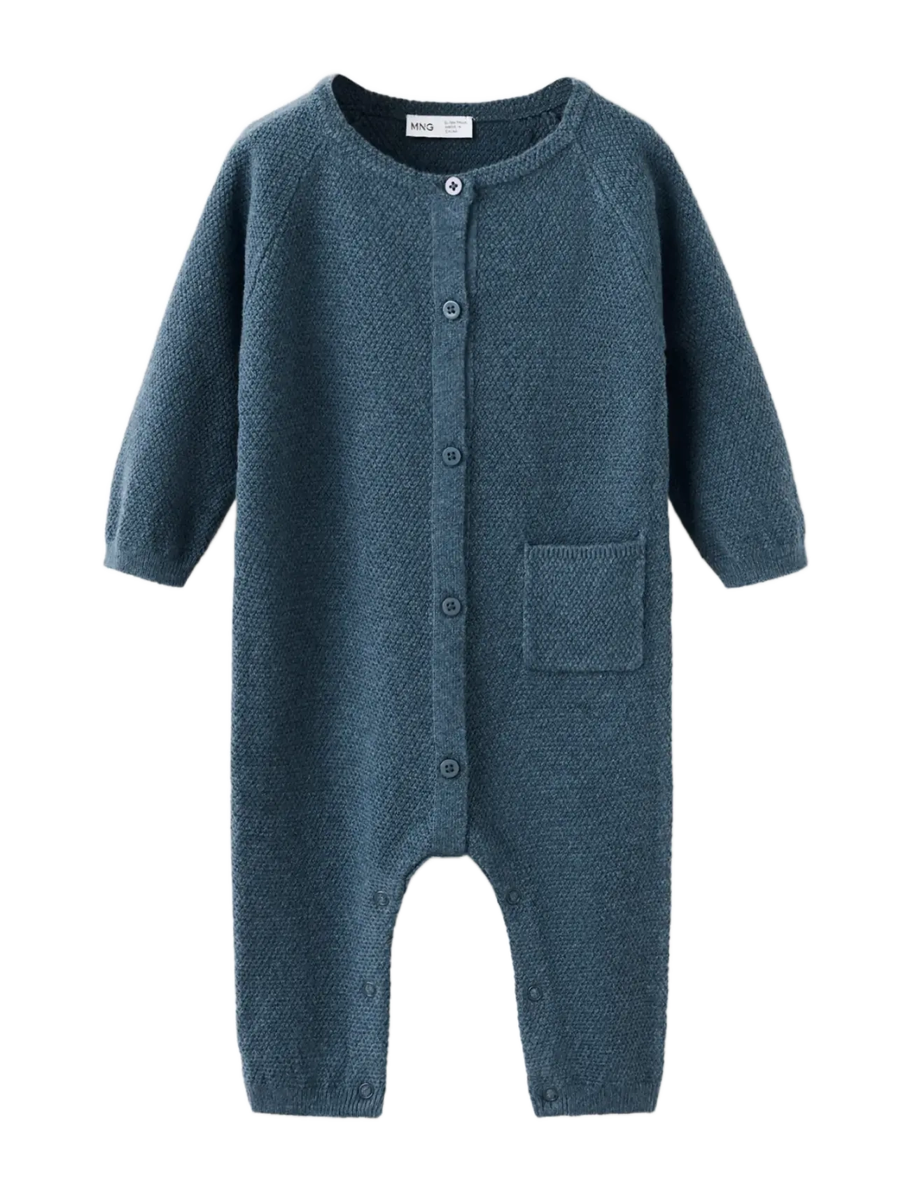 Mango Buttoned long jumpsuit - Tøj - DARK BLUE / navy