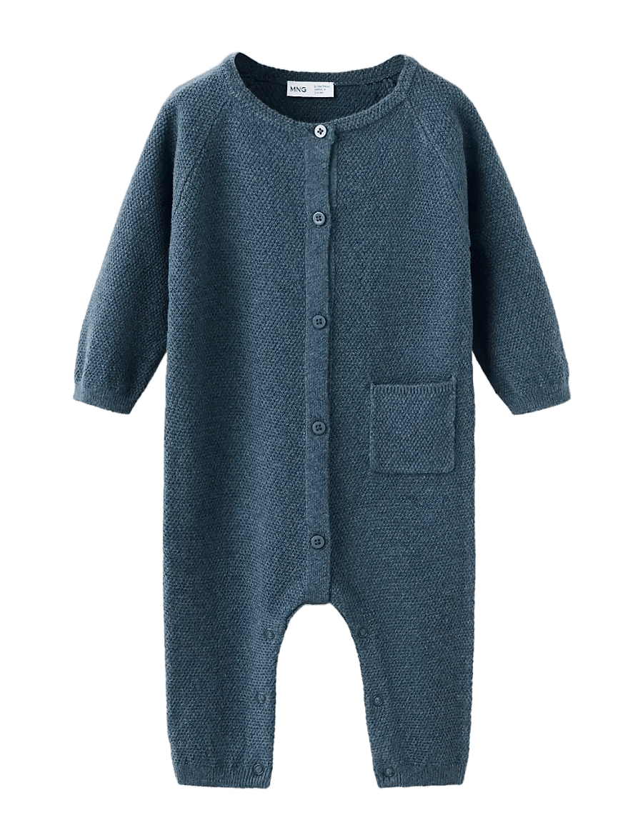 Mango - Buttoned long jumpsuit - buksedragter - dark blue - 0
