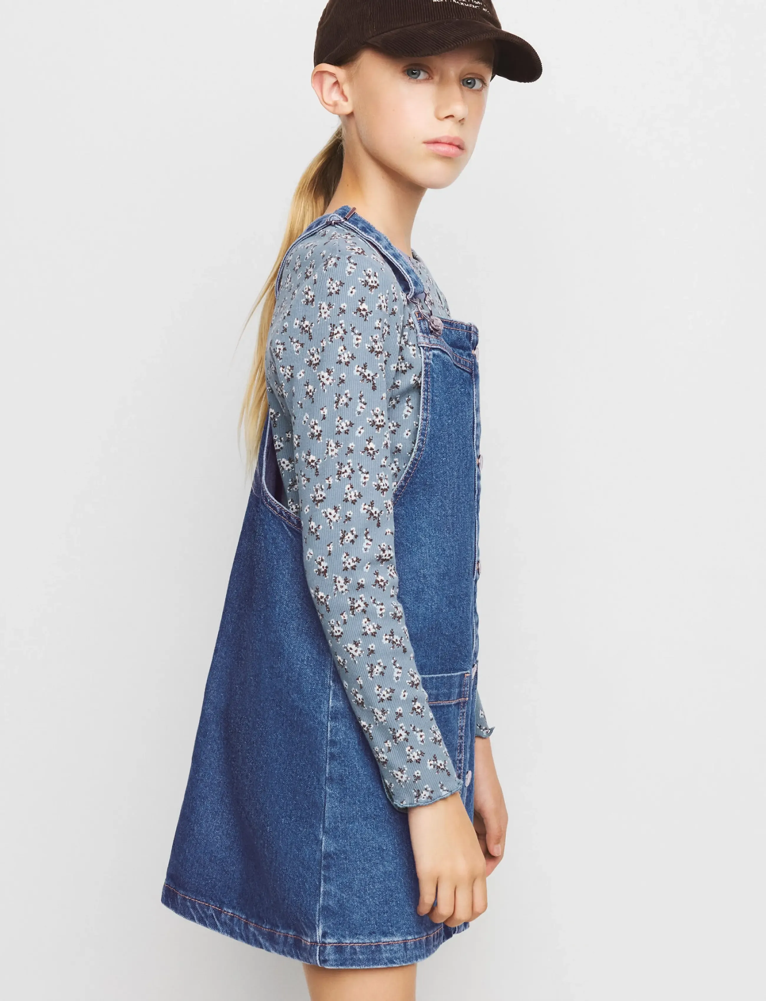 Mango Pocket denim pinafore dress - Hängselklänningar - OPEN BLUE / blue