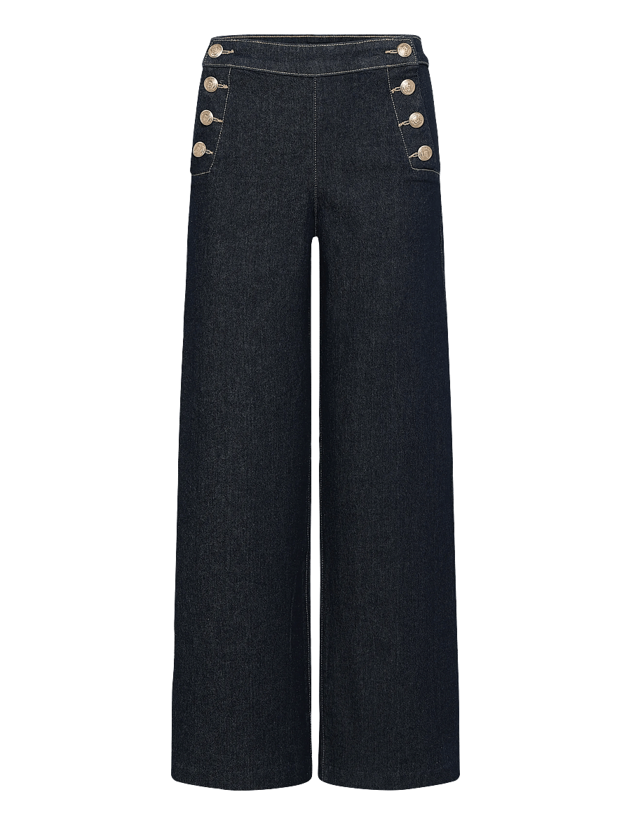 Mango - Wide-leg jeans with side buttons - vida jeans - open blue - 1