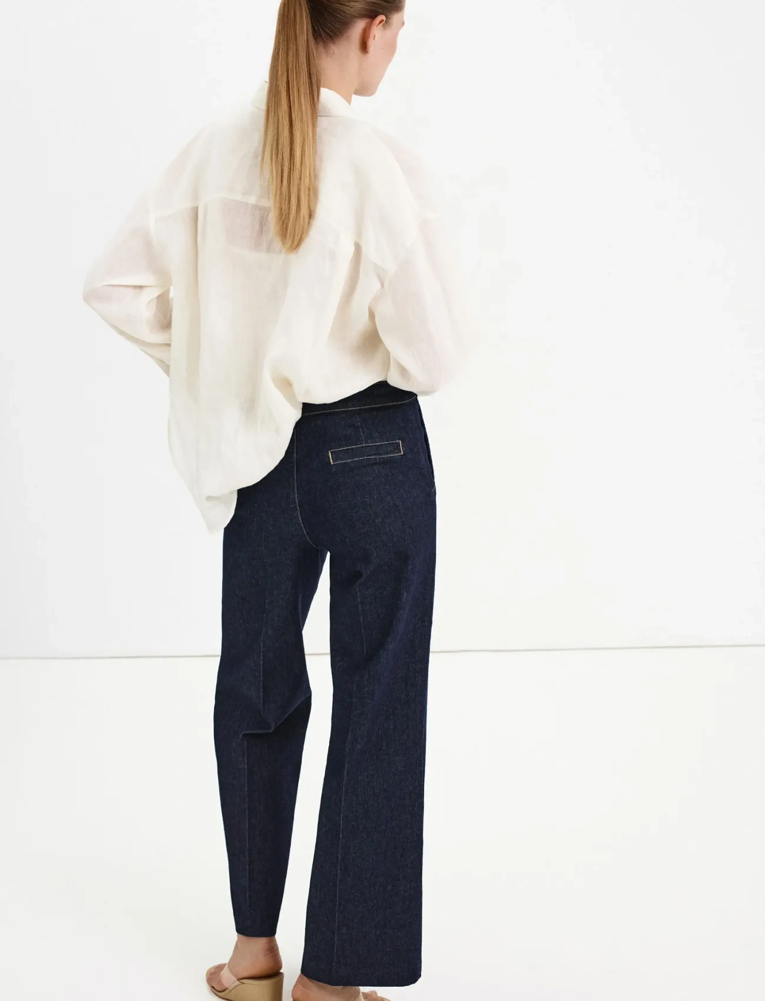 Mango - Wide-leg jeans with side buttons - open blue - 2