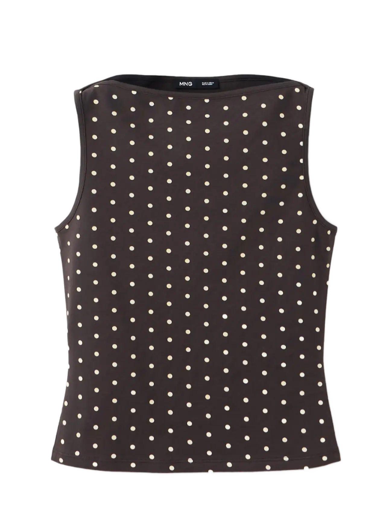 Mango Fitted polka dot top - T-shirts & Toppe - BROWN / brown