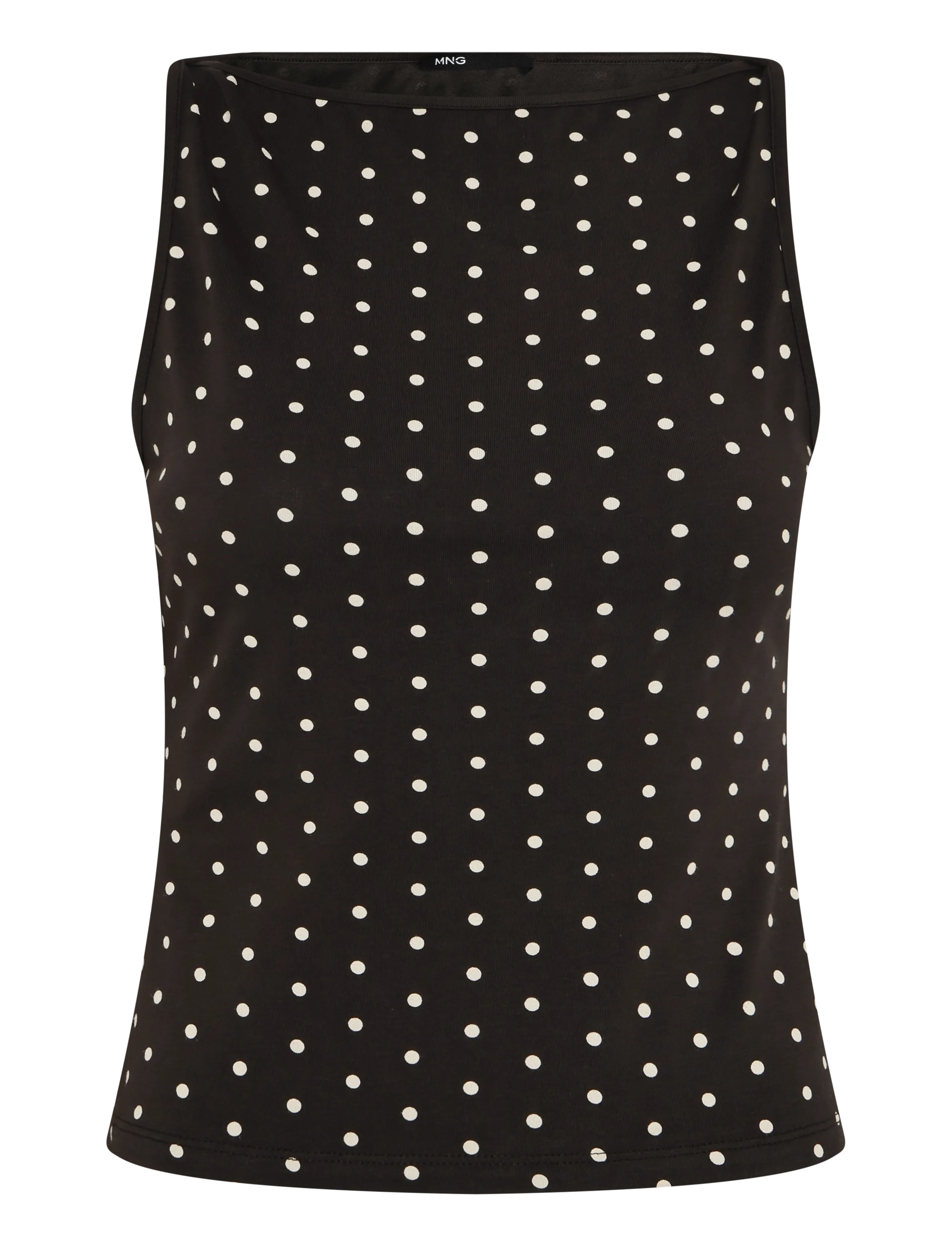Mango Fitted polka dot top - Tanktops - BROWN / brown