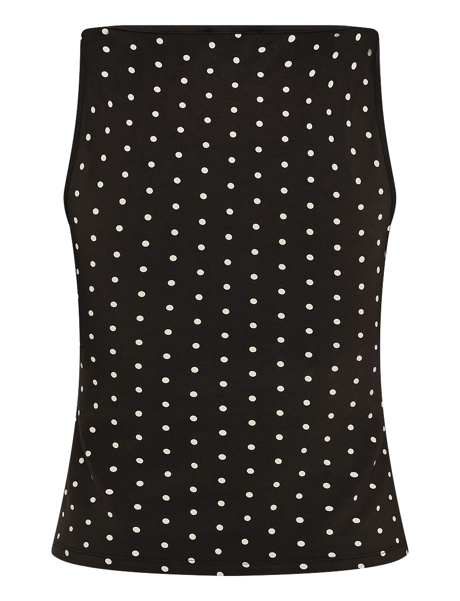 Mango - Fitted polka dot top - tanktops - brown - 2