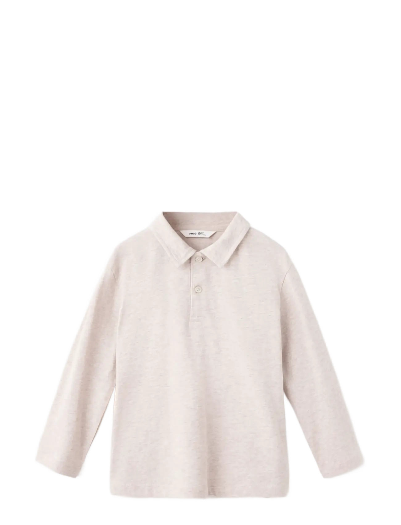 Mango Long sleeves cotton polo - Overdele - LT PASTEL BROWN / beige