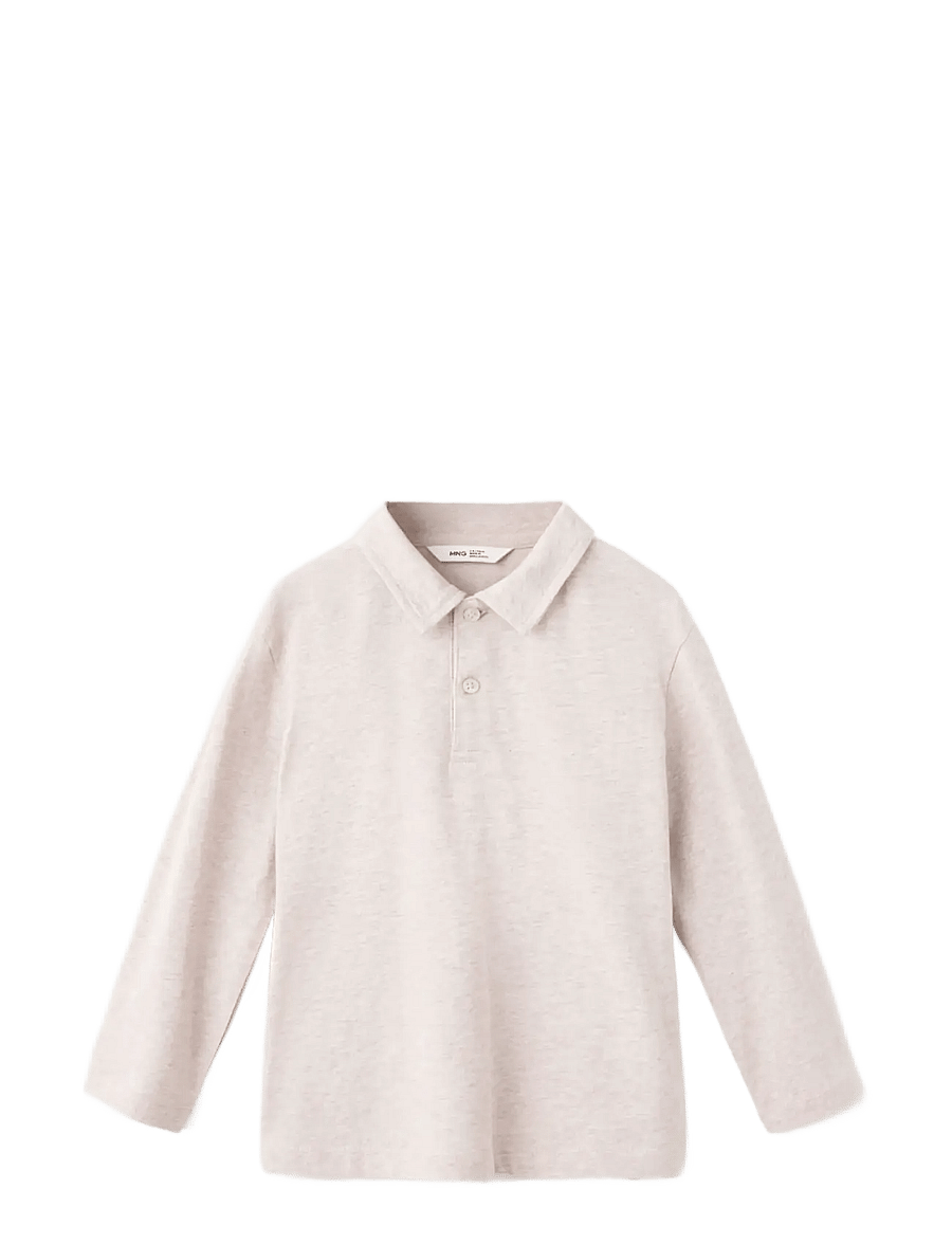 Mango - Long sleeves cotton polo - langærmede poloer - lt pastel brown - 0