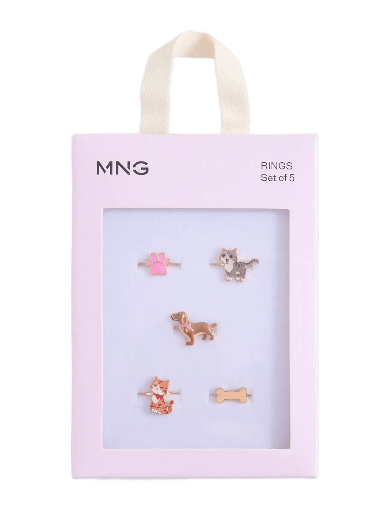 Pack of 5 combined rings - LT-PASTEL