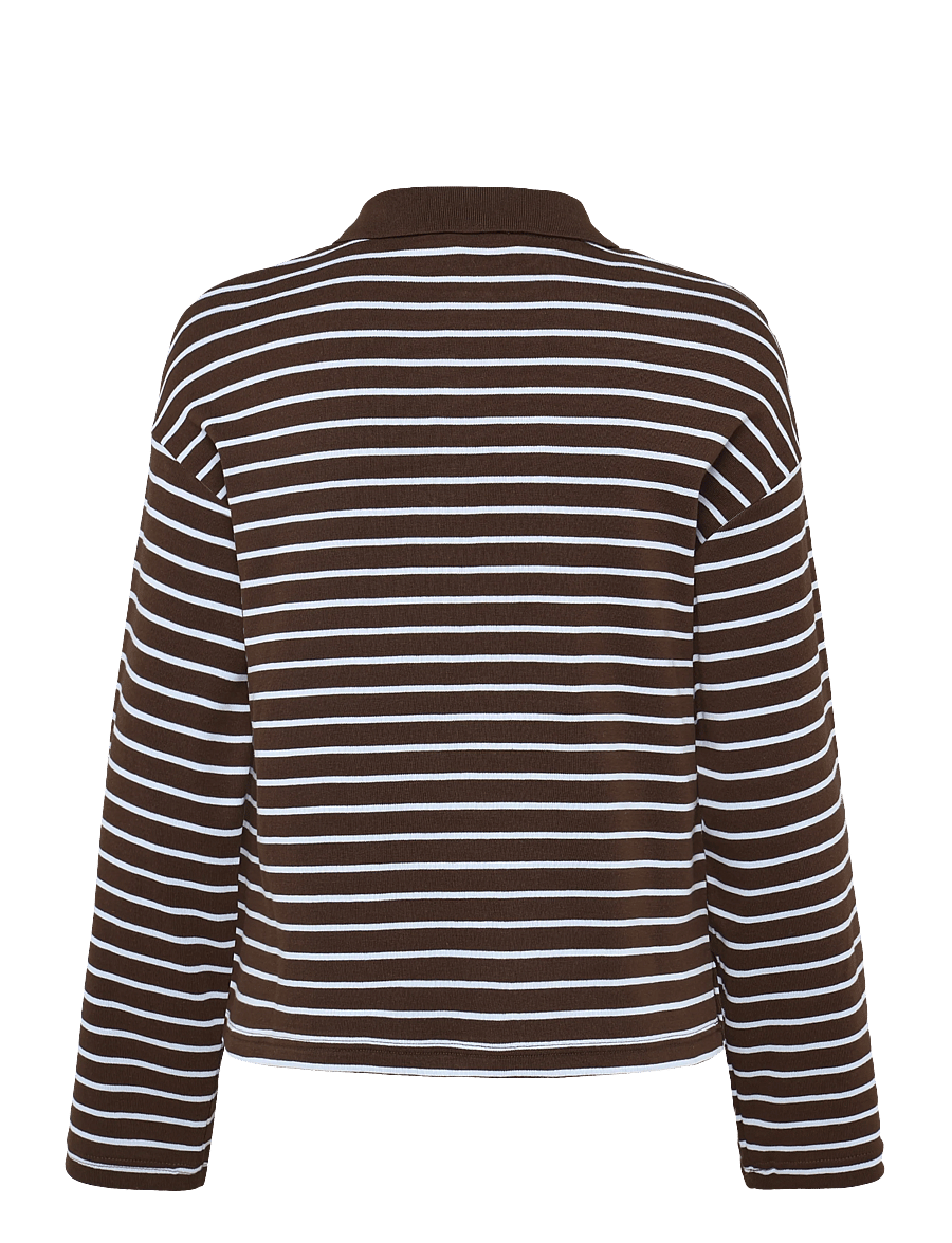 Mango - Contrasting stripes cotton polo shirt - pikeepaidat - brown - 2
