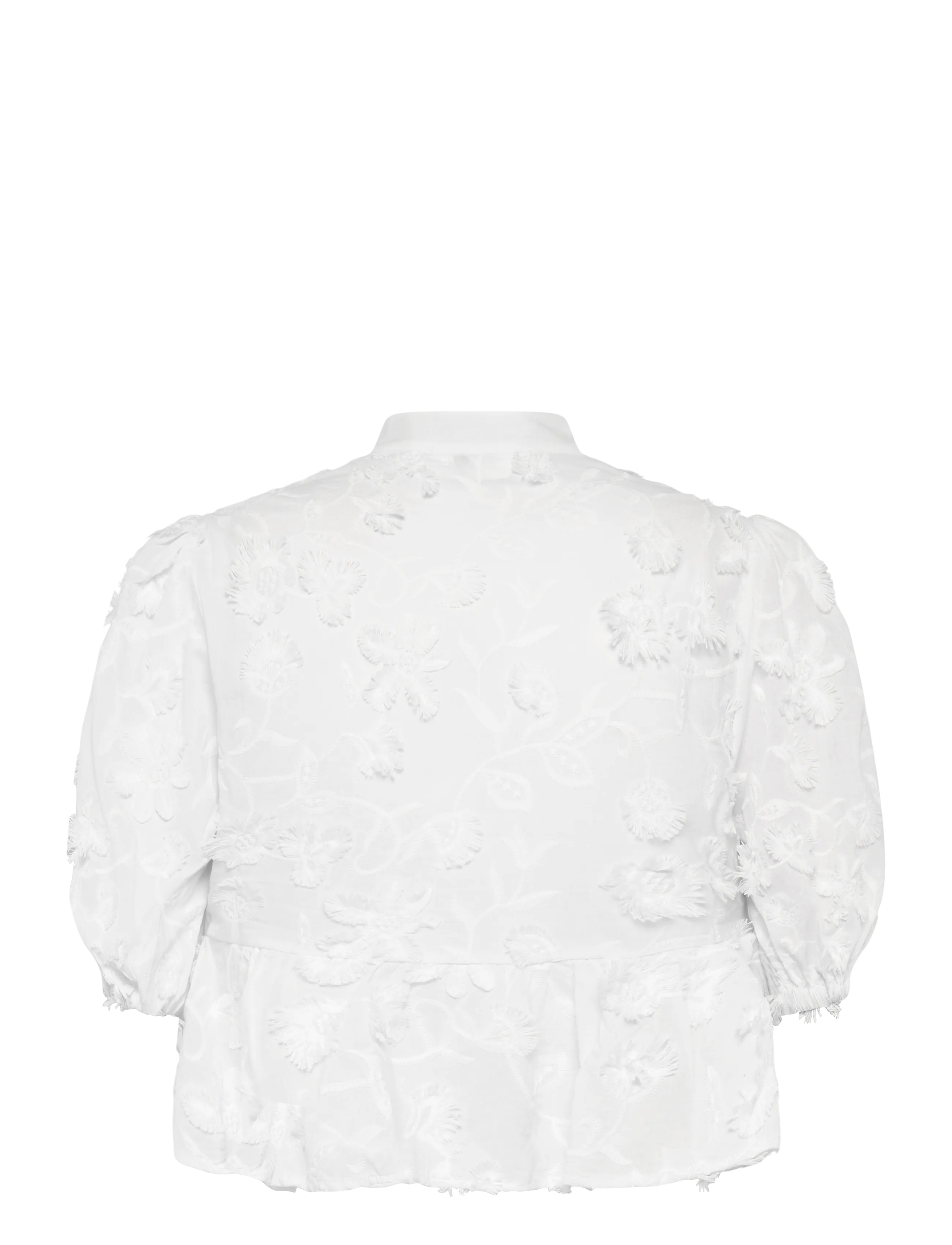 Mango - Embroidered puff-sleeve blouse - natural white - 2