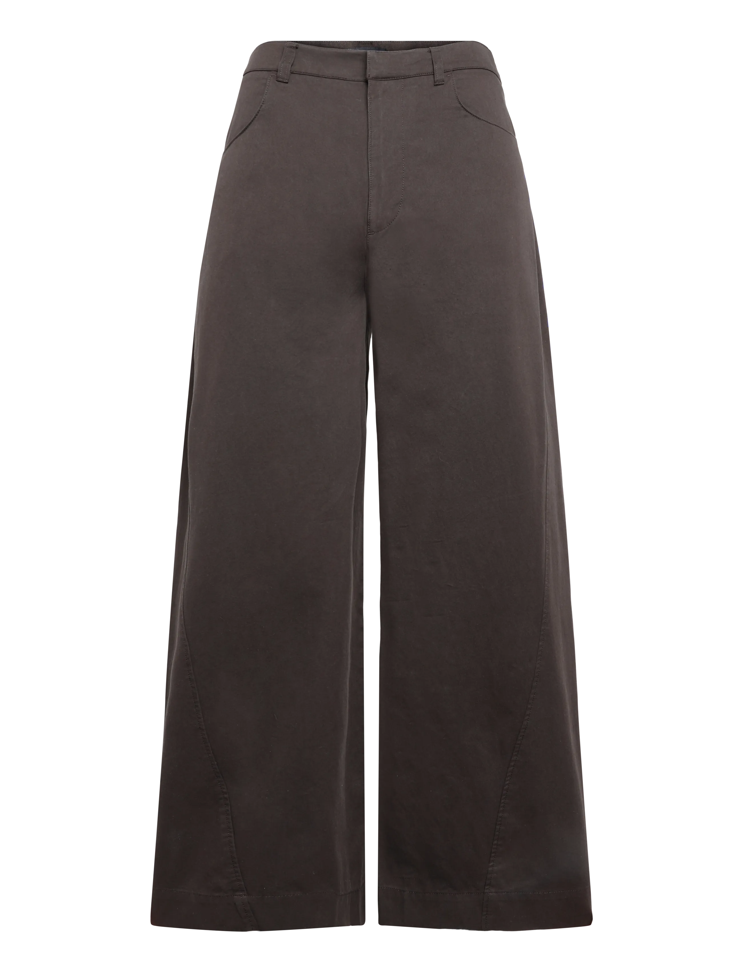 Mango - Mid-rise balloon trousers - culottes - dark brown - 1