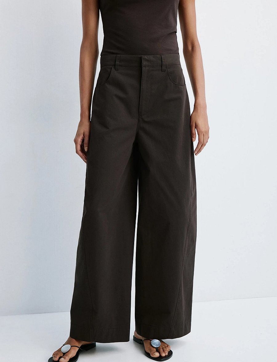 Mango - Mid-rise balloon trousers - culottes - dark brown - 0