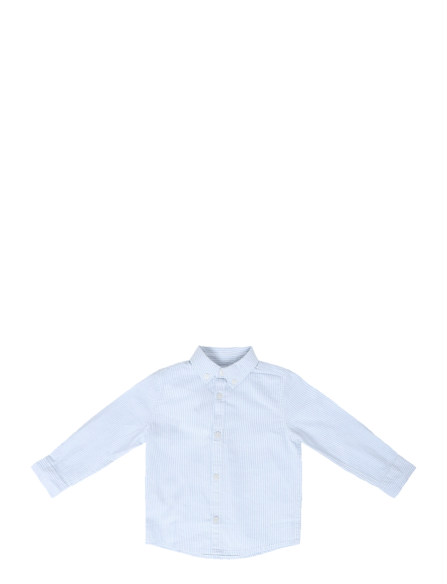 Mango - Oxford cotton striped shirt - langærmede skjorter - lt-pastel blue - 0